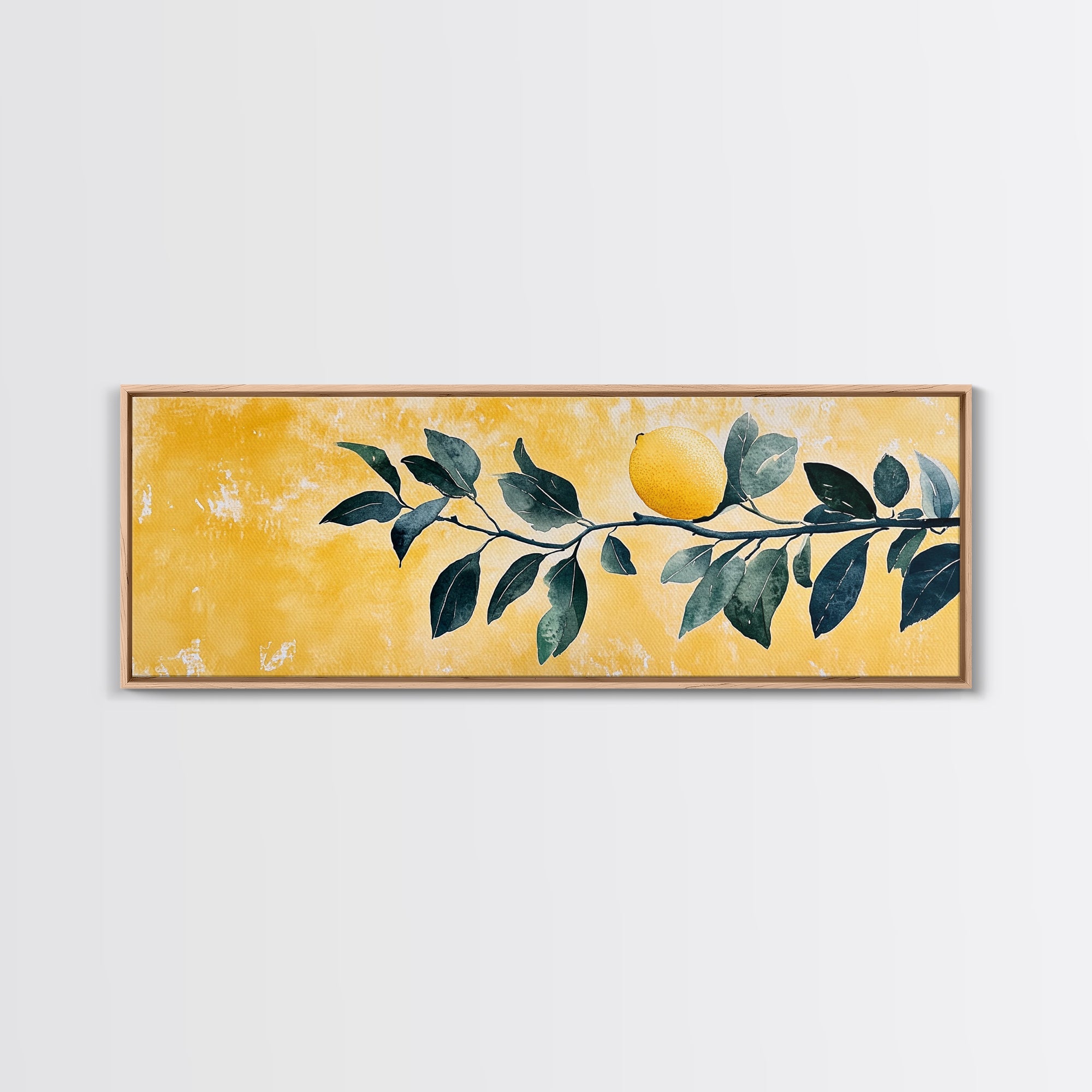 Italian Lemon Tree Branch Framed Canvas Art Print
