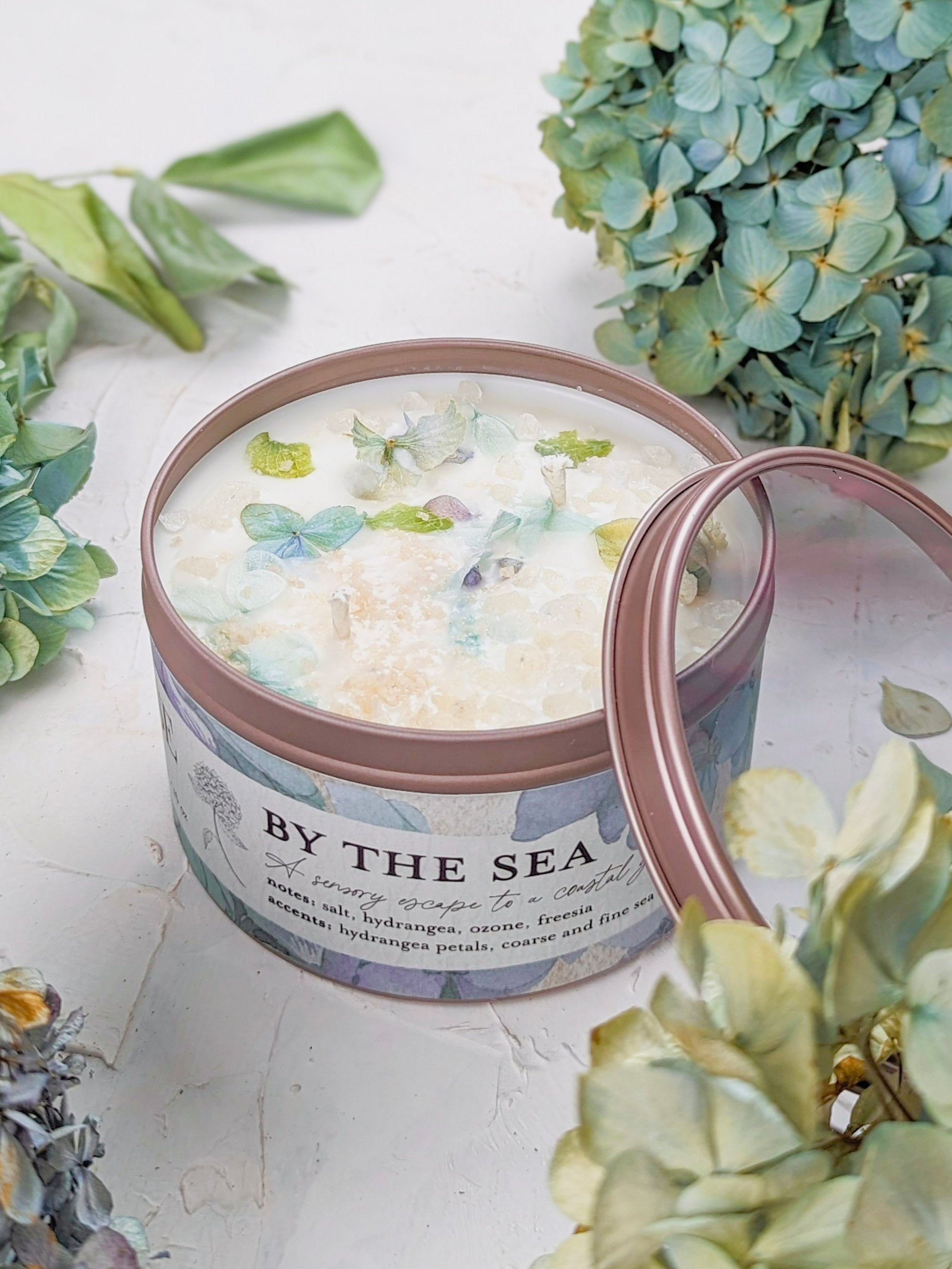 BY THE SEA Hydrangea Sea Salt Mediterranean Candle
