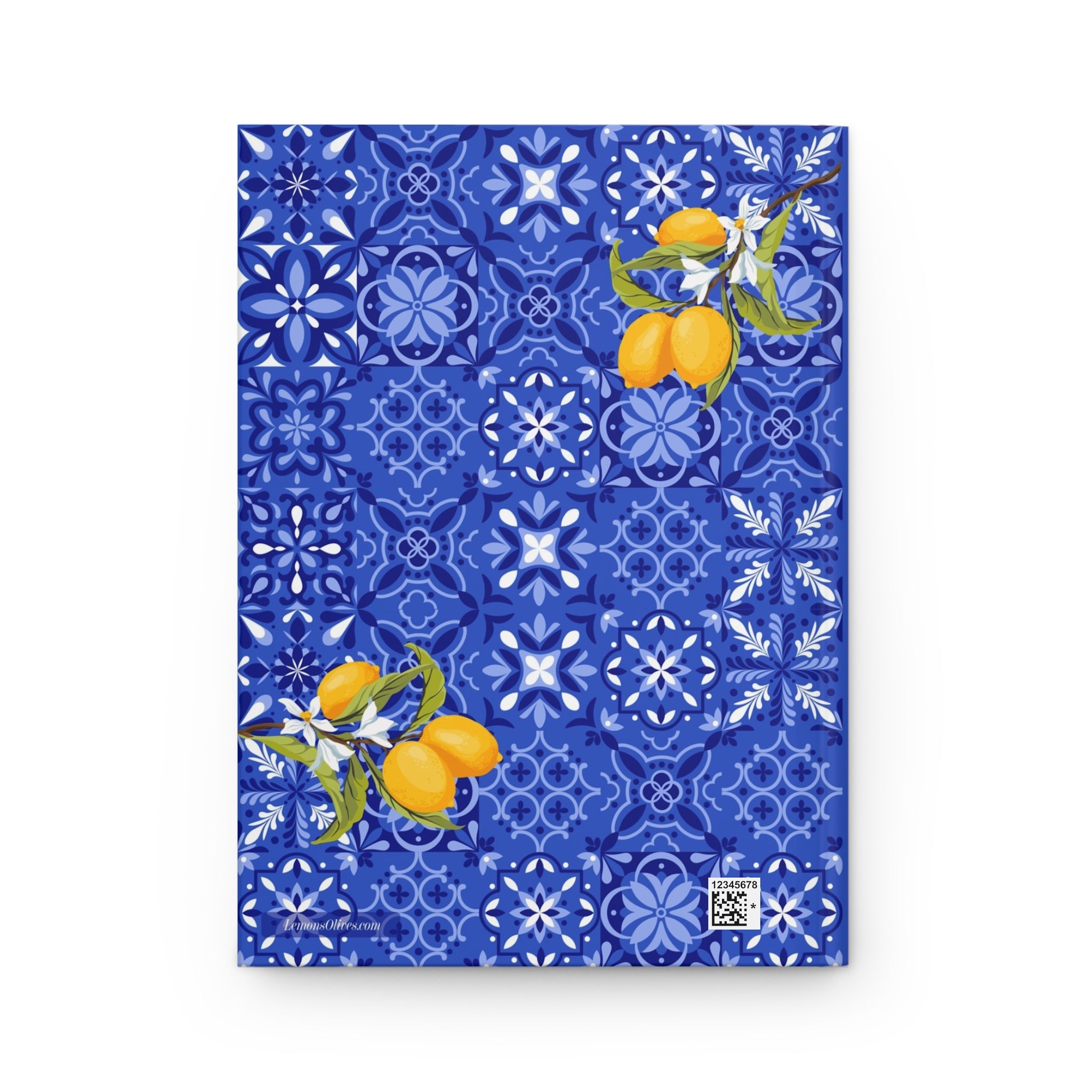 Mediterranean Tiles & Lemons Hardcover Journal — Notebook with Lined Pages