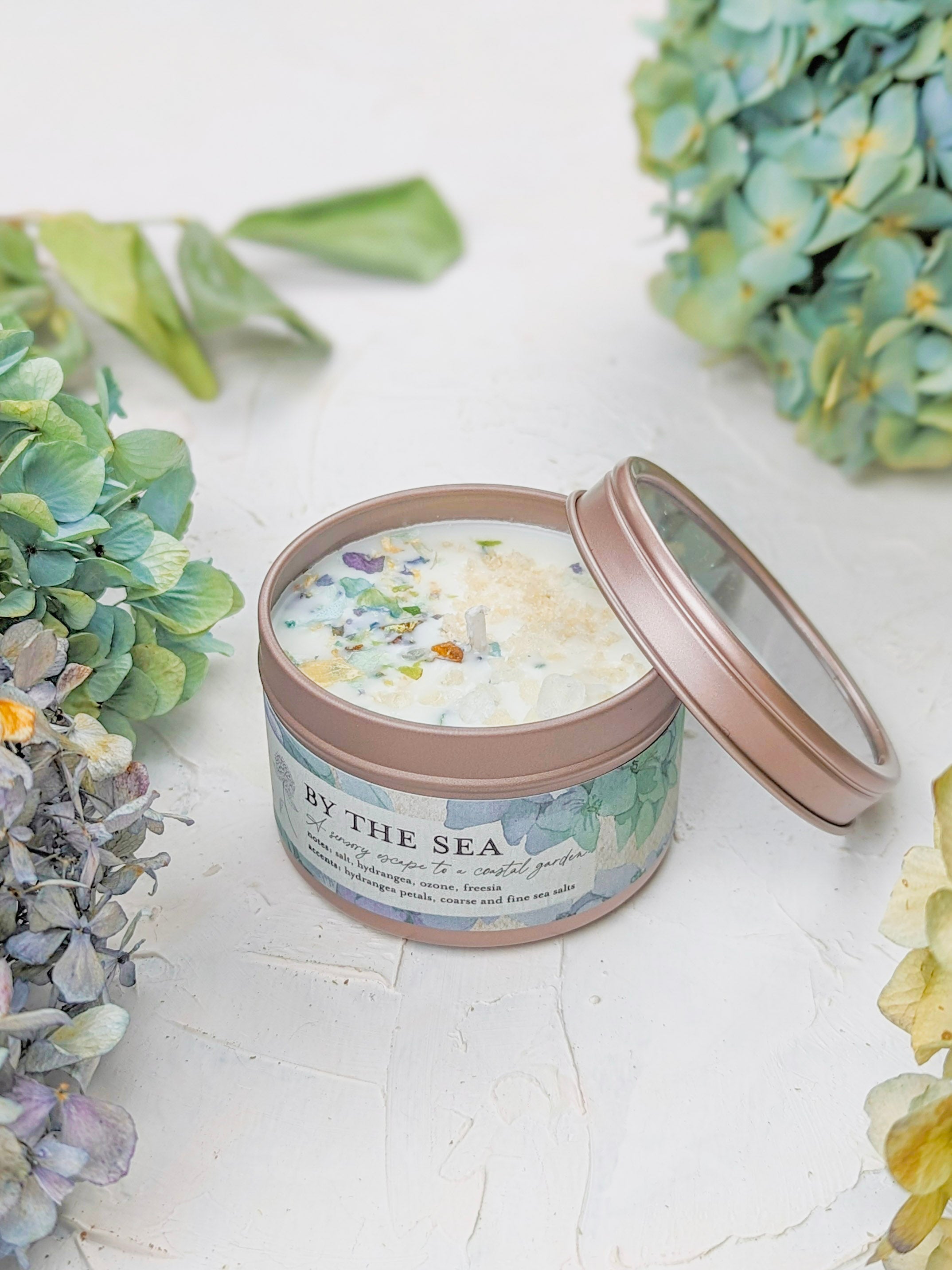 BY THE SEA Hydrangea Sea Salt Mediterranean Candle