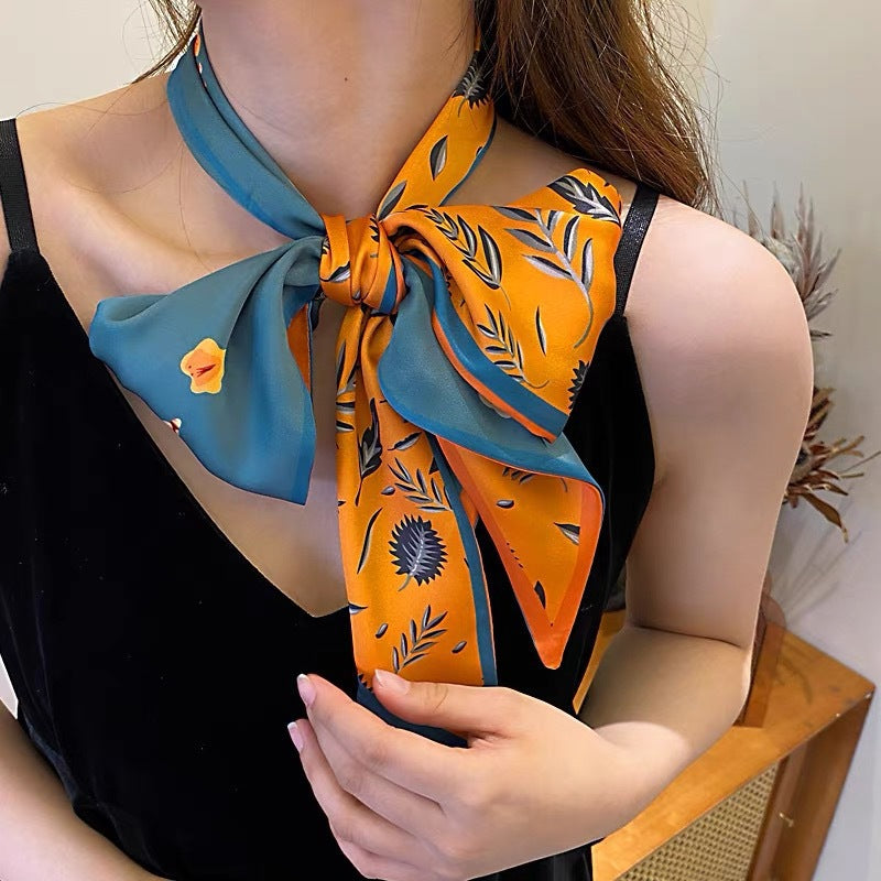 Riviera Style Printed Satin-Touch Scarf