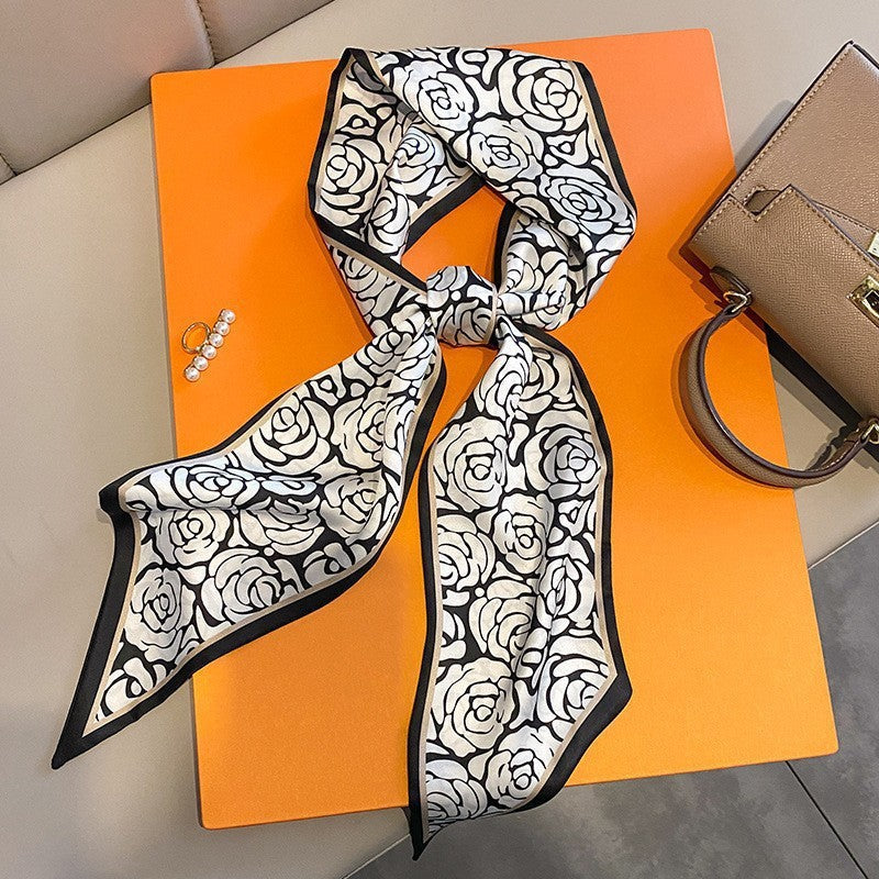 Riviera Style Printed Satin-Touch Scarf