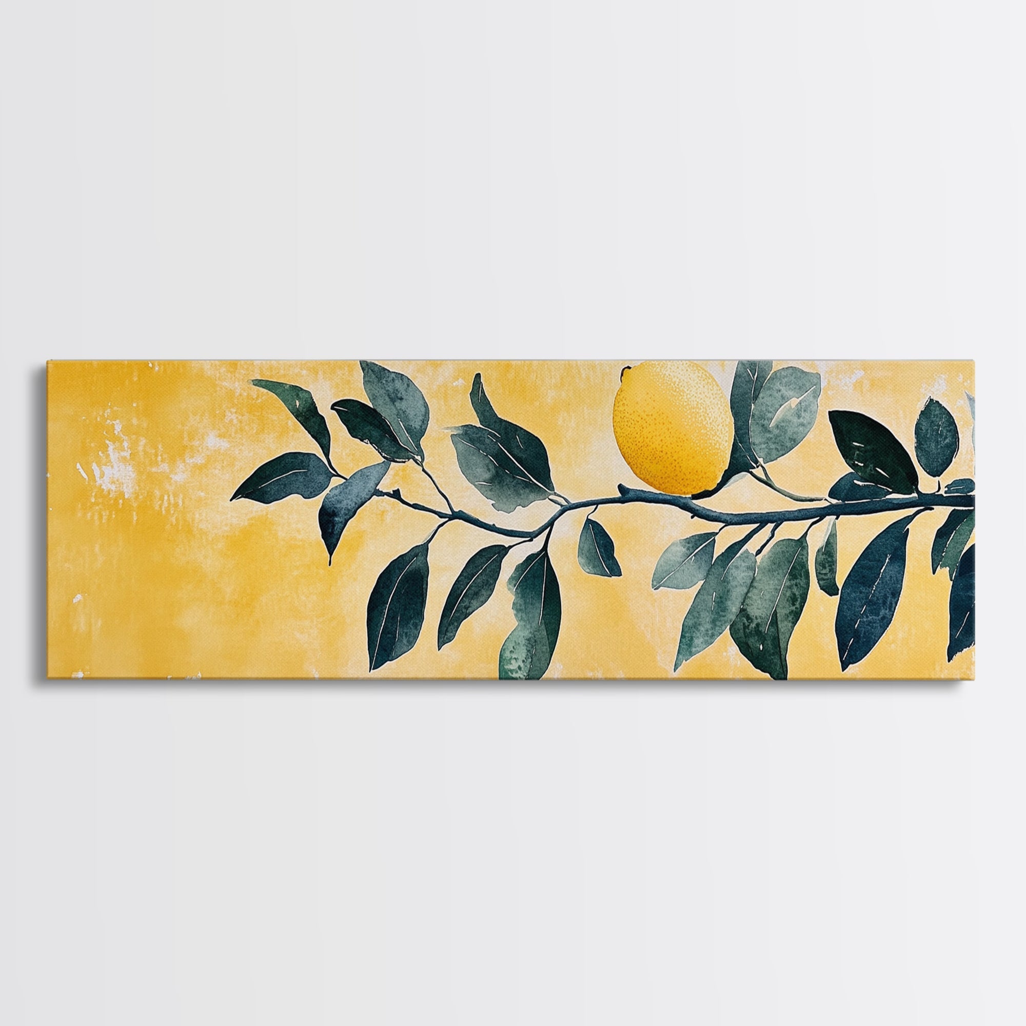 Italian Lemon Tree Branch Framed Canvas Art Print