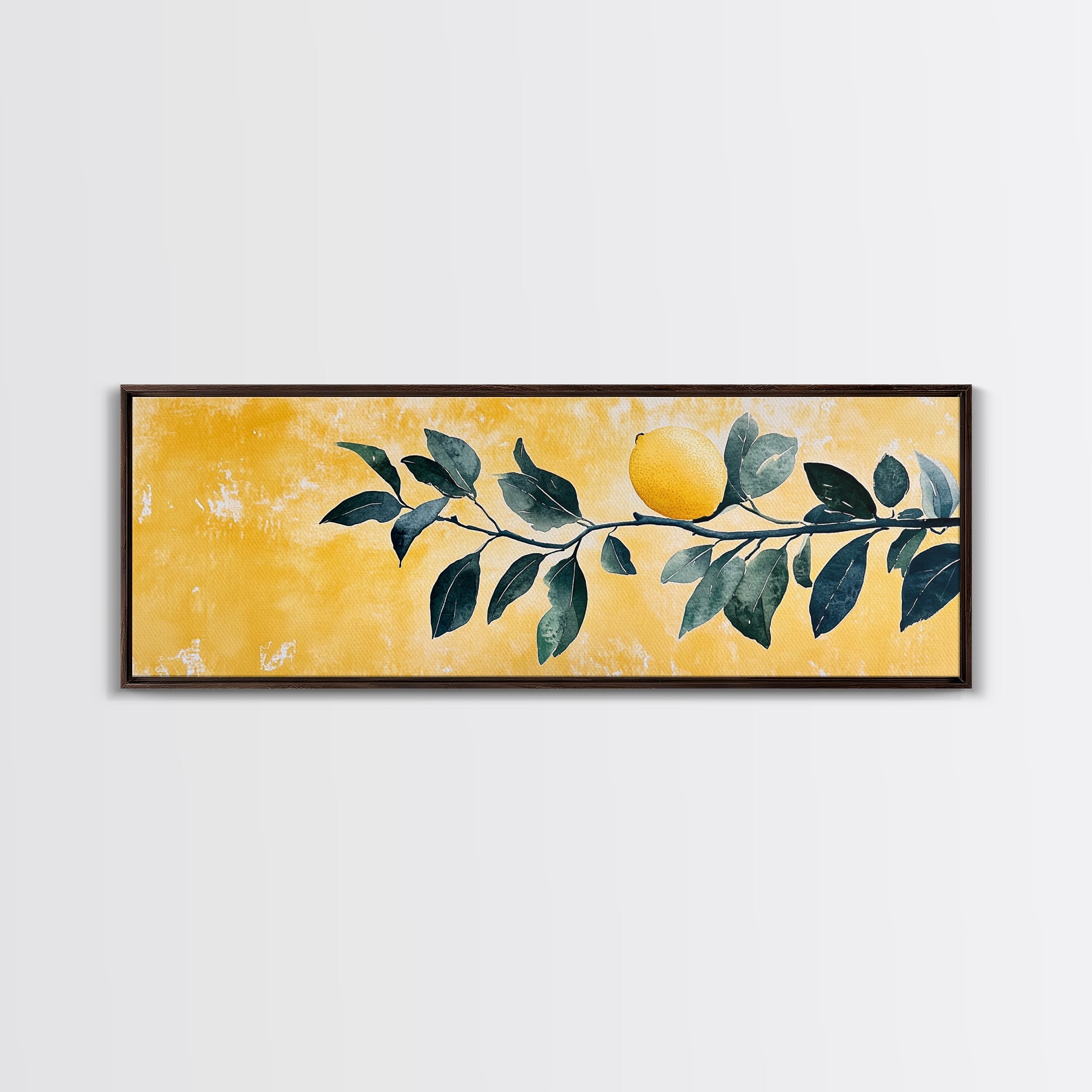 Italian Lemon Tree Branch Framed Canvas Art Print