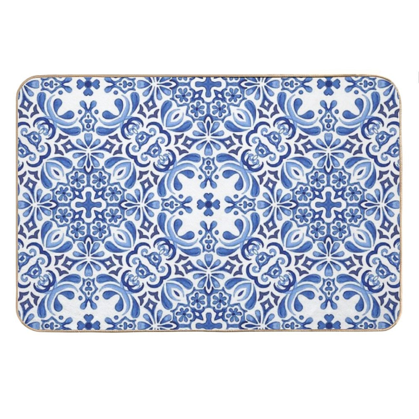 Mediterranean Mosaic Tiles  Azulejos Bath Mat