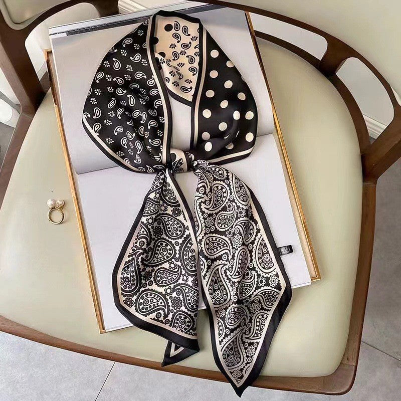 Riviera Style Printed Satin-Touch Scarf