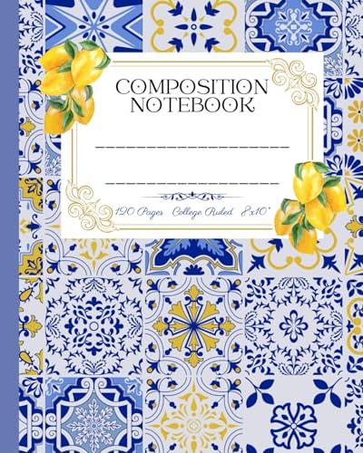 Classic Composition Notebook with Mediterranean Tiles