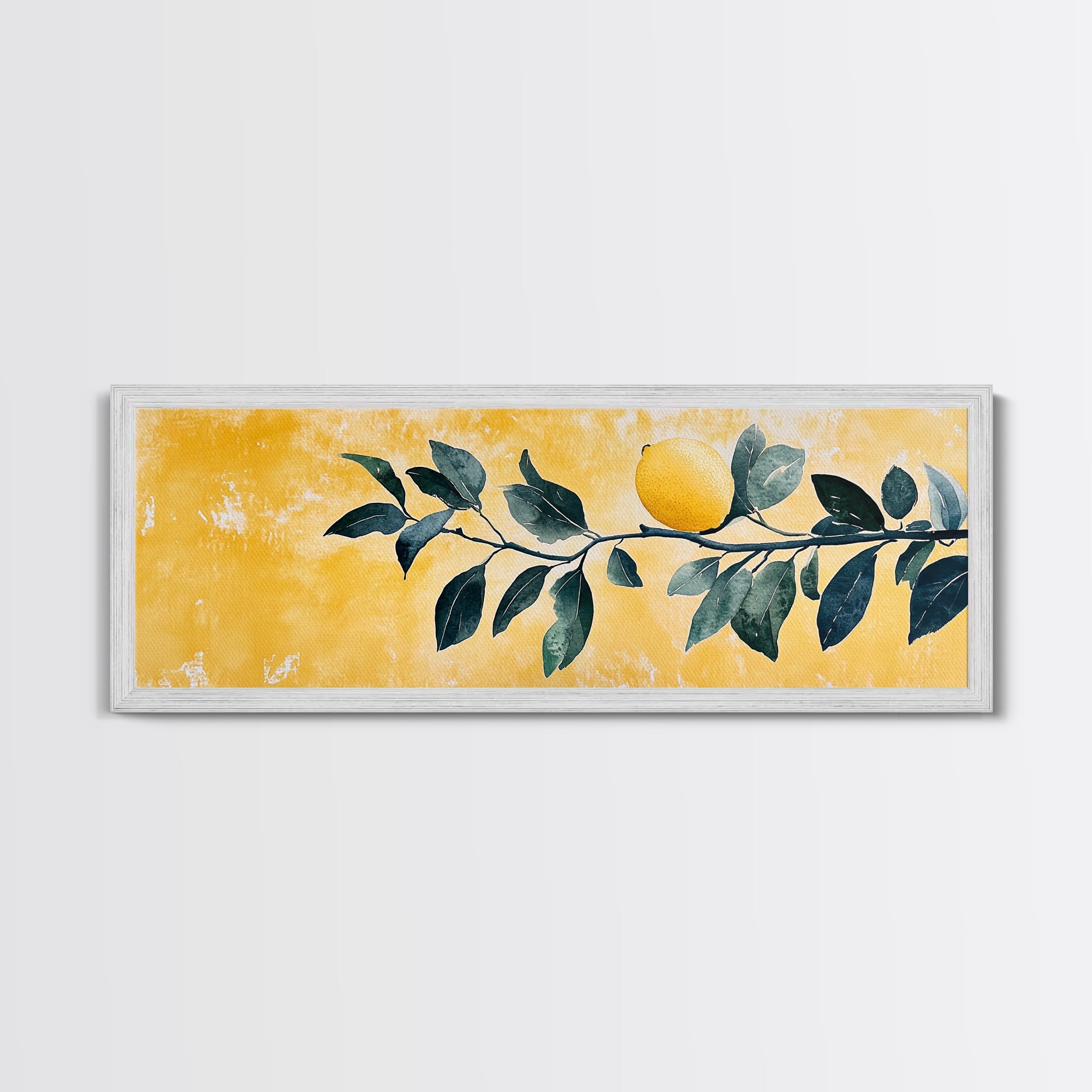 Italian Lemon Tree Branch Framed Canvas Art Print