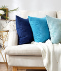 3-Piece Coordinated Pillow Bundle with Inserts - Mediterranean Blues