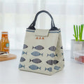 Mediterranean Style Coastal Print Insulated Lunch Bag