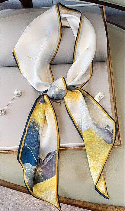 Riviera Style Printed Satin-Touch Scarf