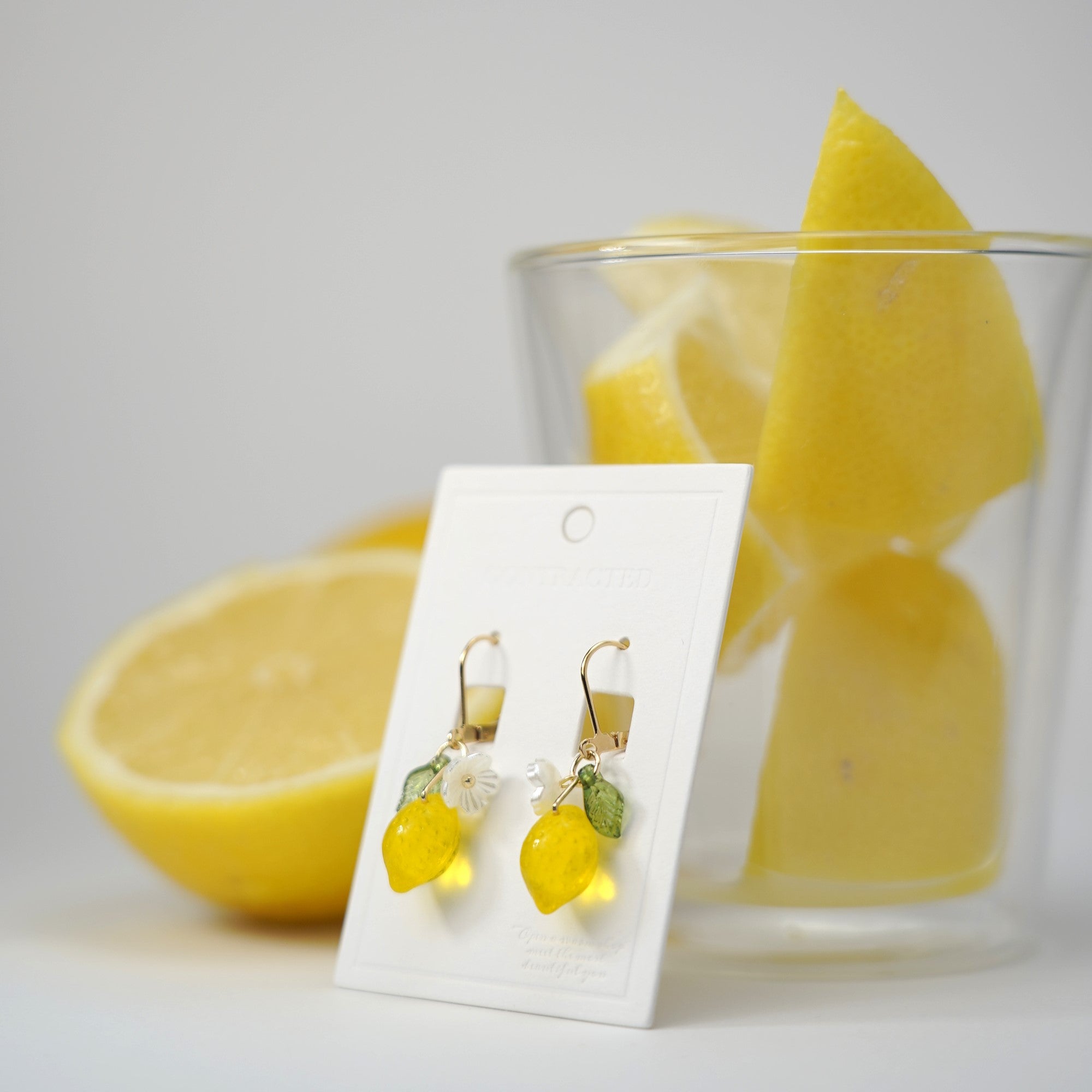 Lemon Fruit Earrings | Handmade Fruit Dangle Earrings | Citrus Lemon Earrings