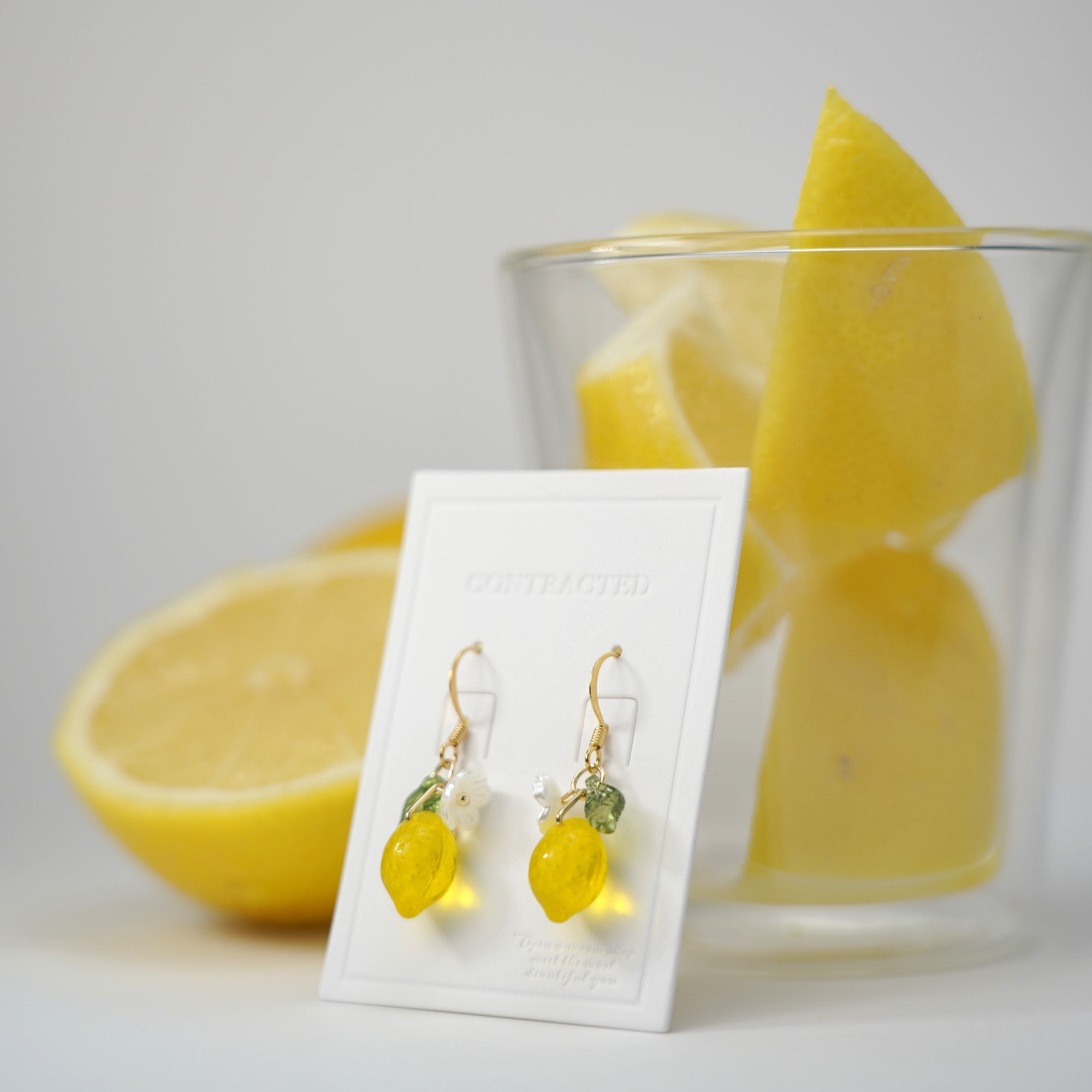 Lemon Fruit Earrings | Handmade Fruit Dangle Earrings | Citrus Lemon Earrings