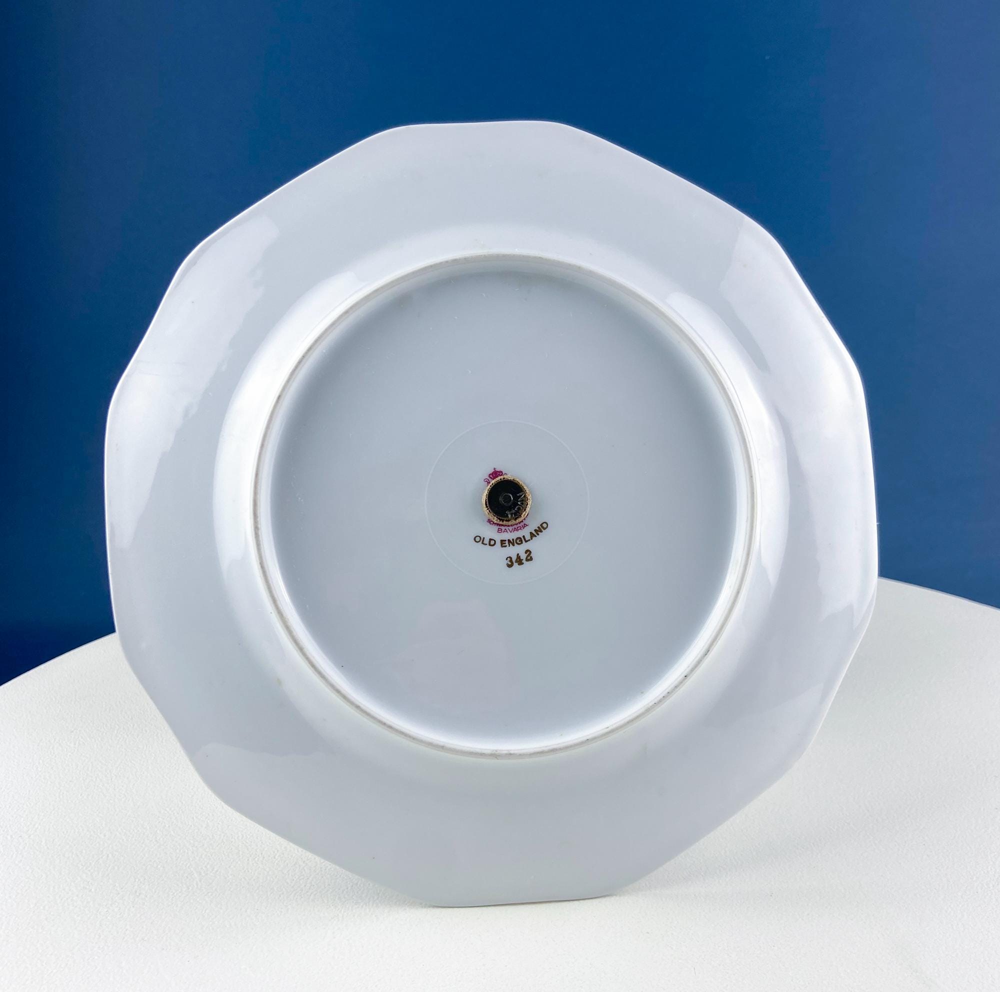 Antique 2-Tiered Display Stand for Sweets, Baked Goods, Cup Cakes, Fruit. Cobalt Blue & Gold Motifs. Dining Rm Decor. Tea Party Accessories.