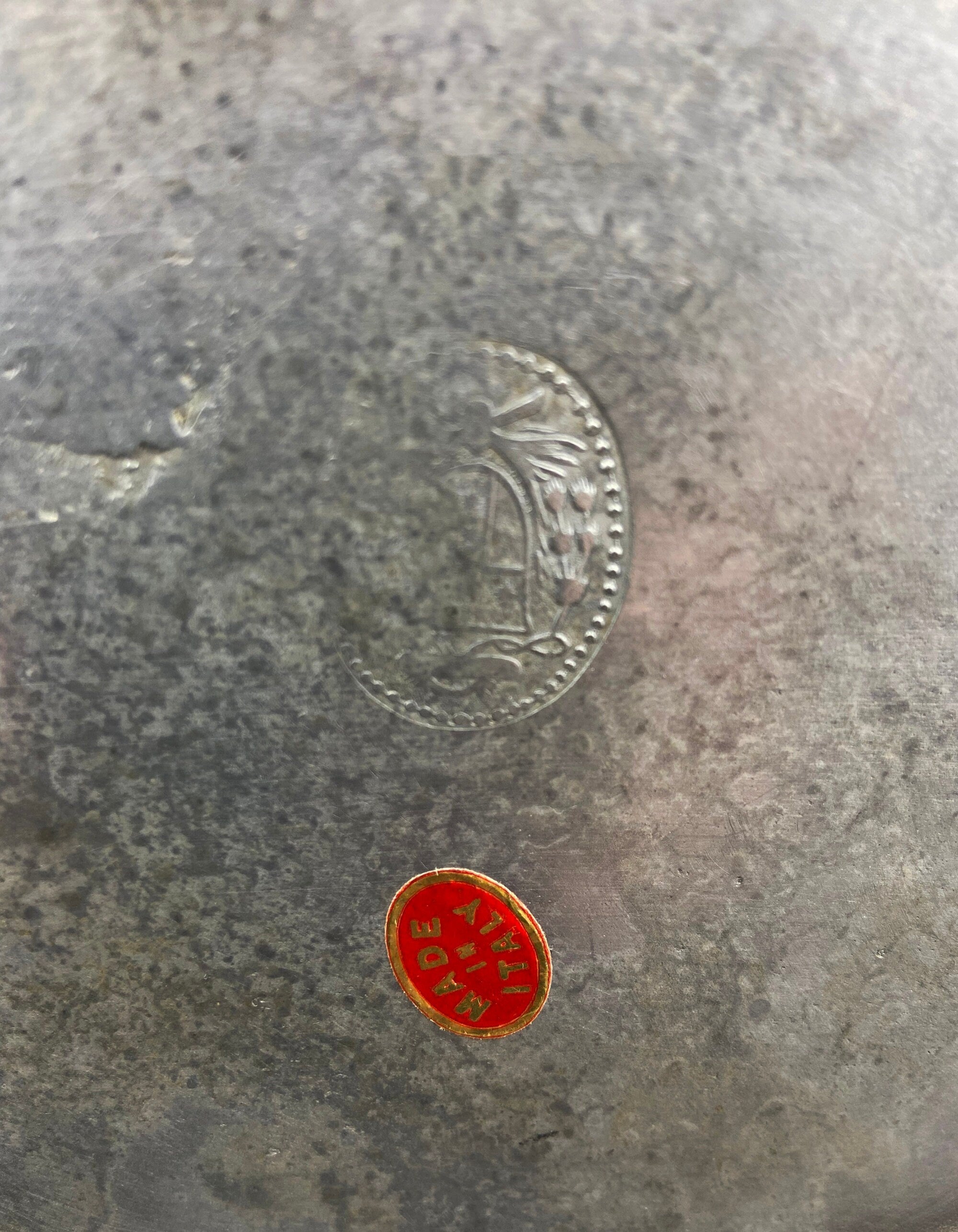 Antique Italian Pewter Box with Hinged Lid. Large Pewter Urn Made in Italy. Trinket or Jewelry Box.