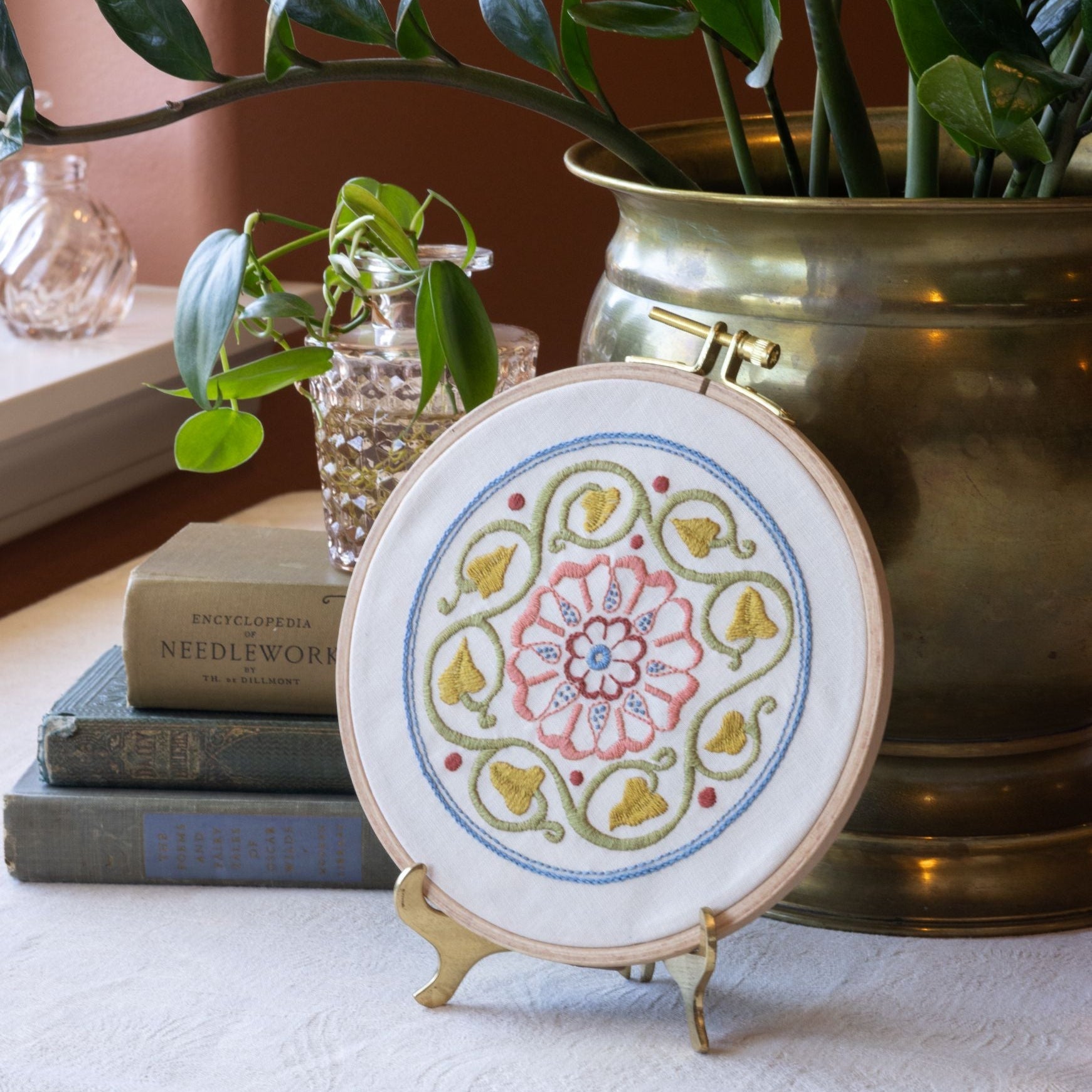 Arcadian Rose embroidery hoop kit