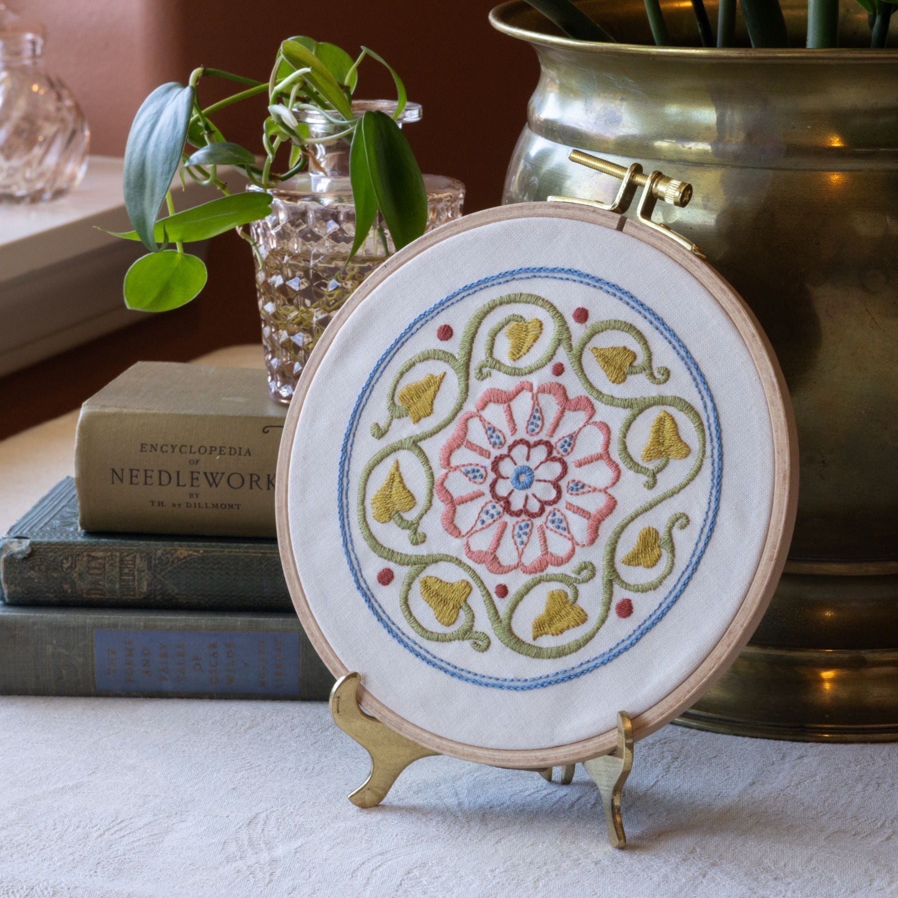 Arcadian Rose embroidery hoop kit