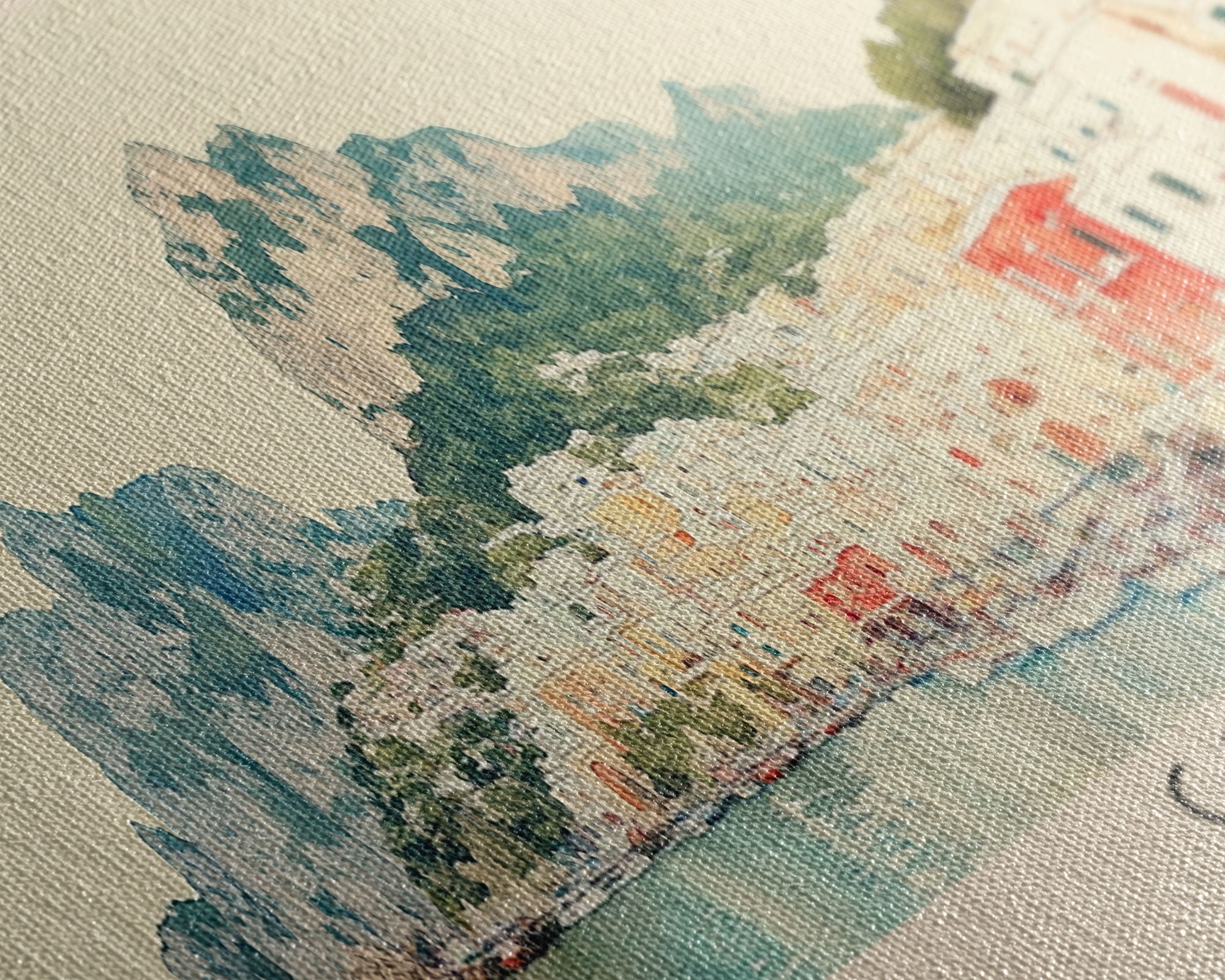 Capri, Italy Watercolor Beach Print Wall Art