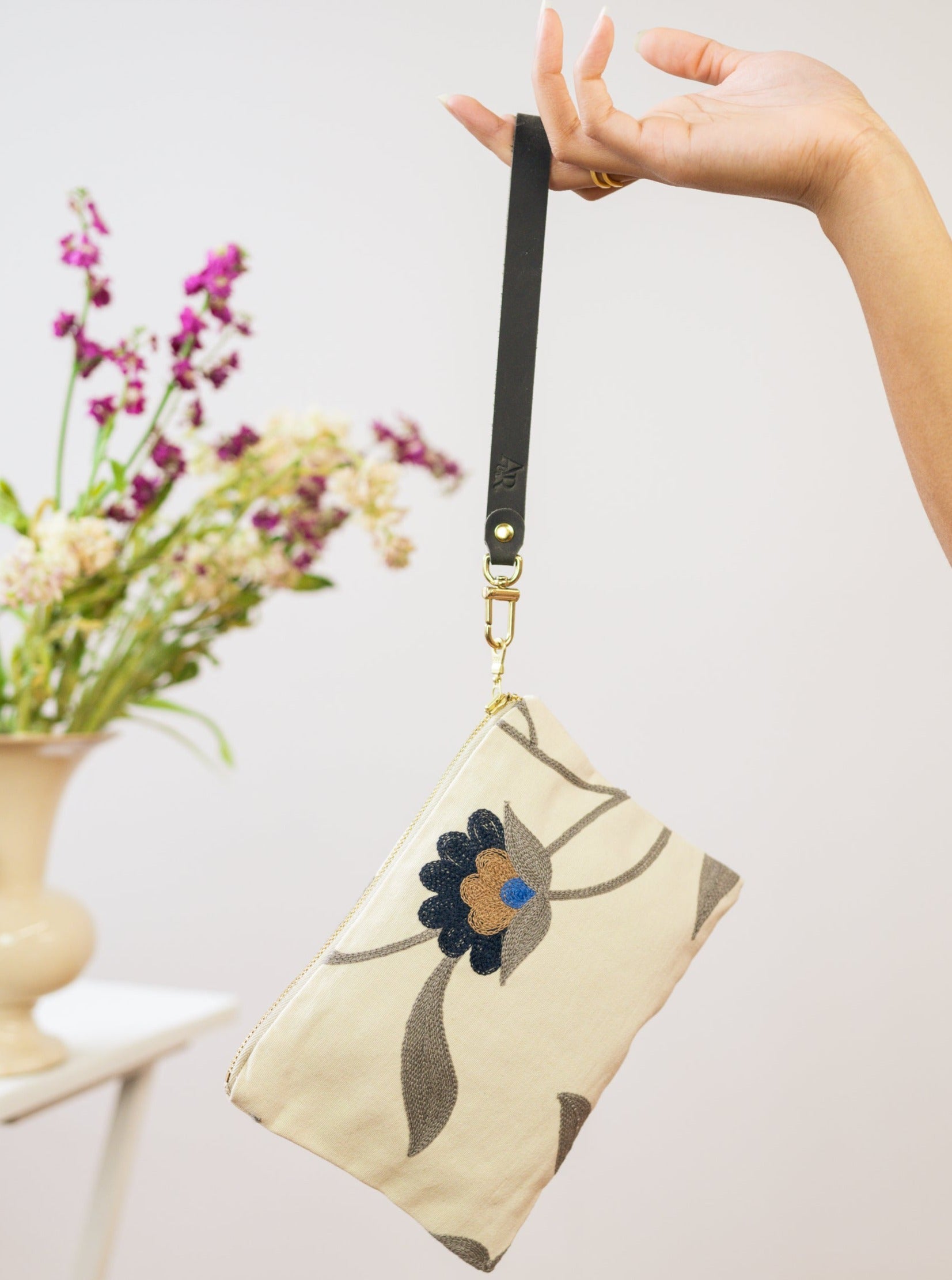 Blue Poppy Wristlet Purse