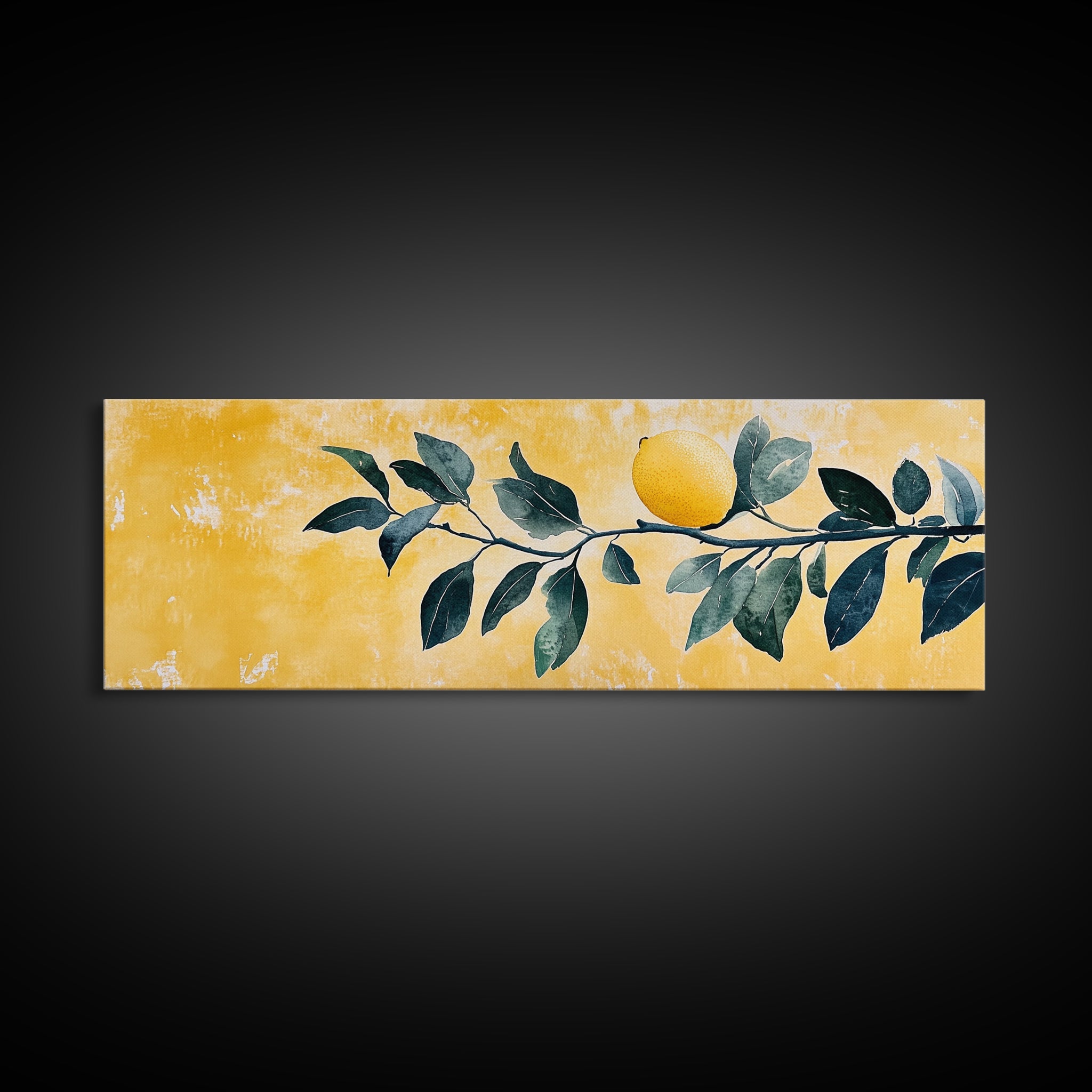 Italian Lemon Tree Branch Framed Canvas Art Print