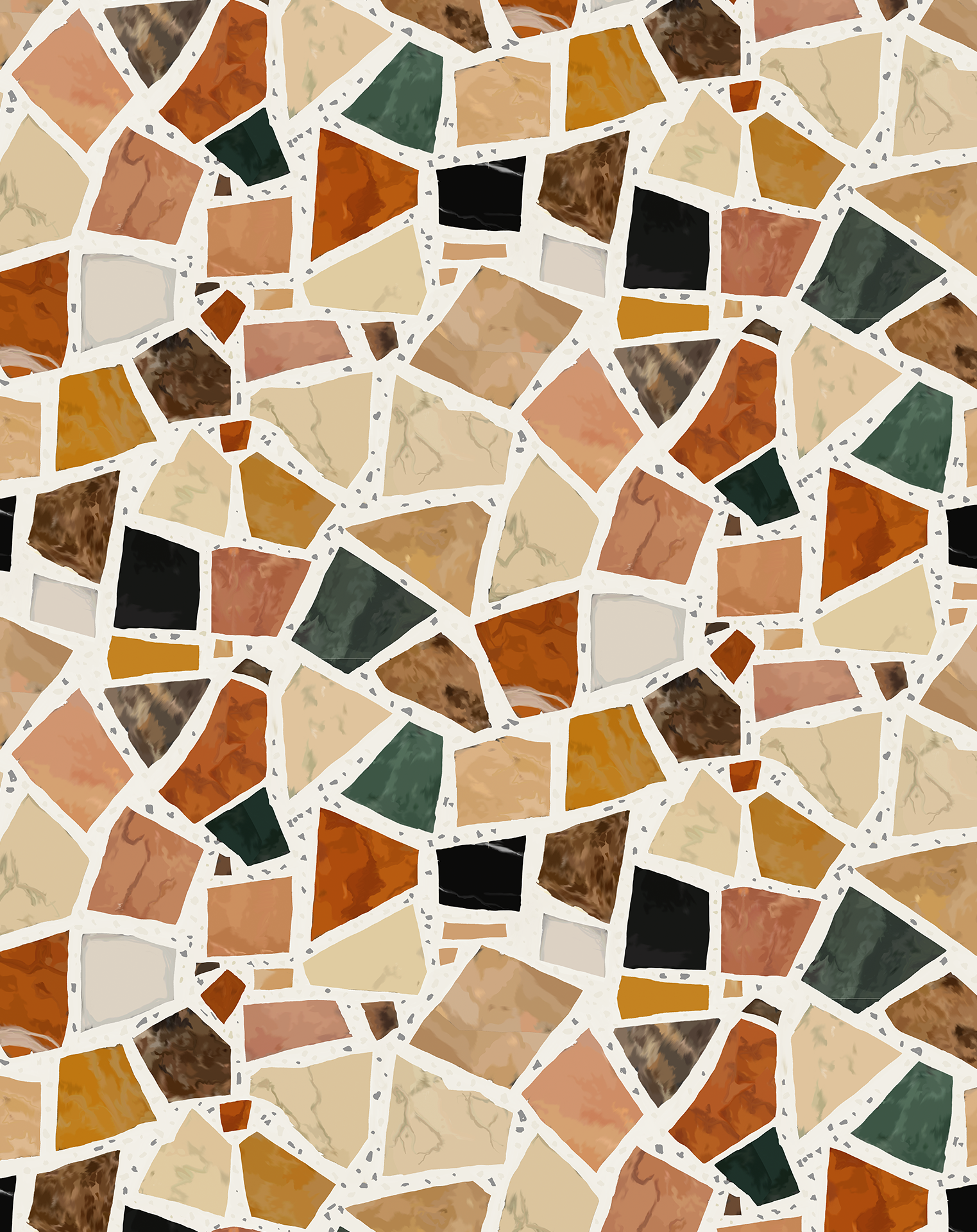 Dolce Terrazzo Wallpaper, white