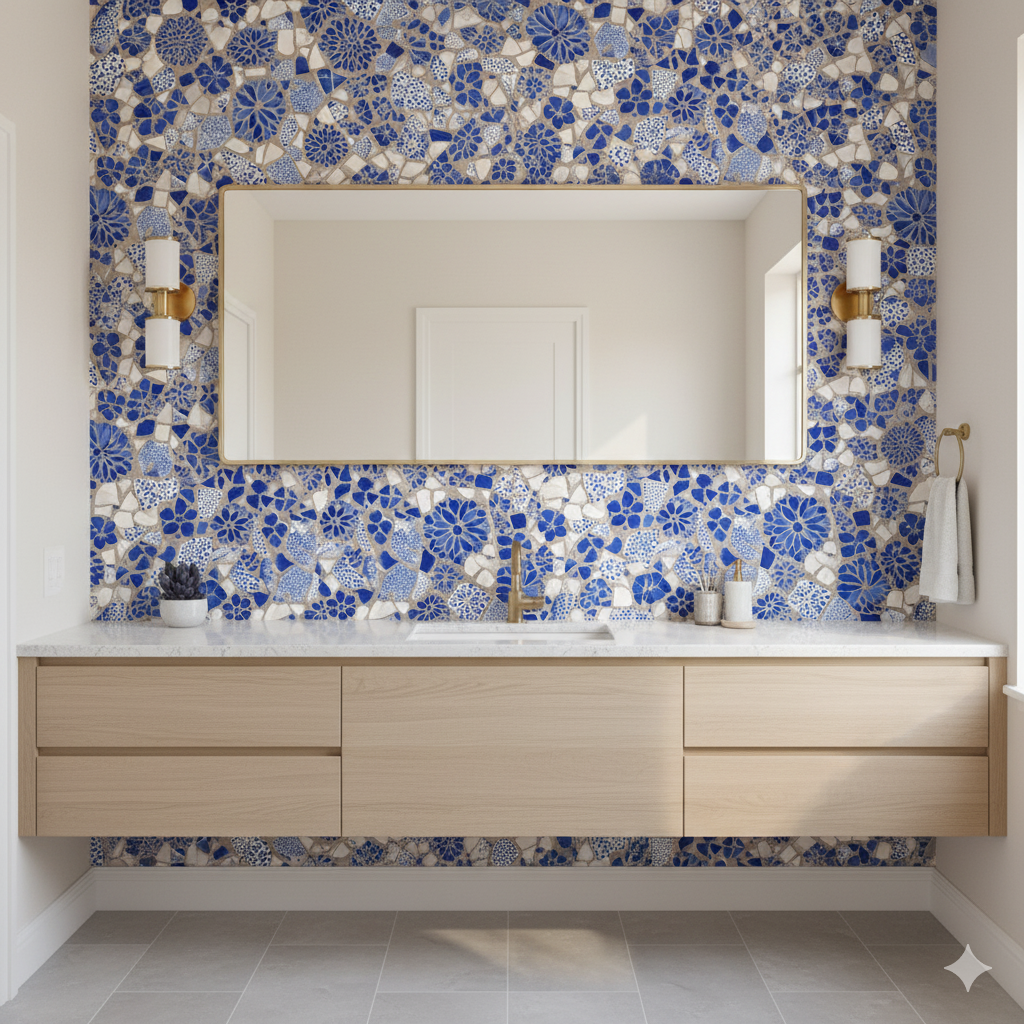 Azul Fragmenta Wallpaper