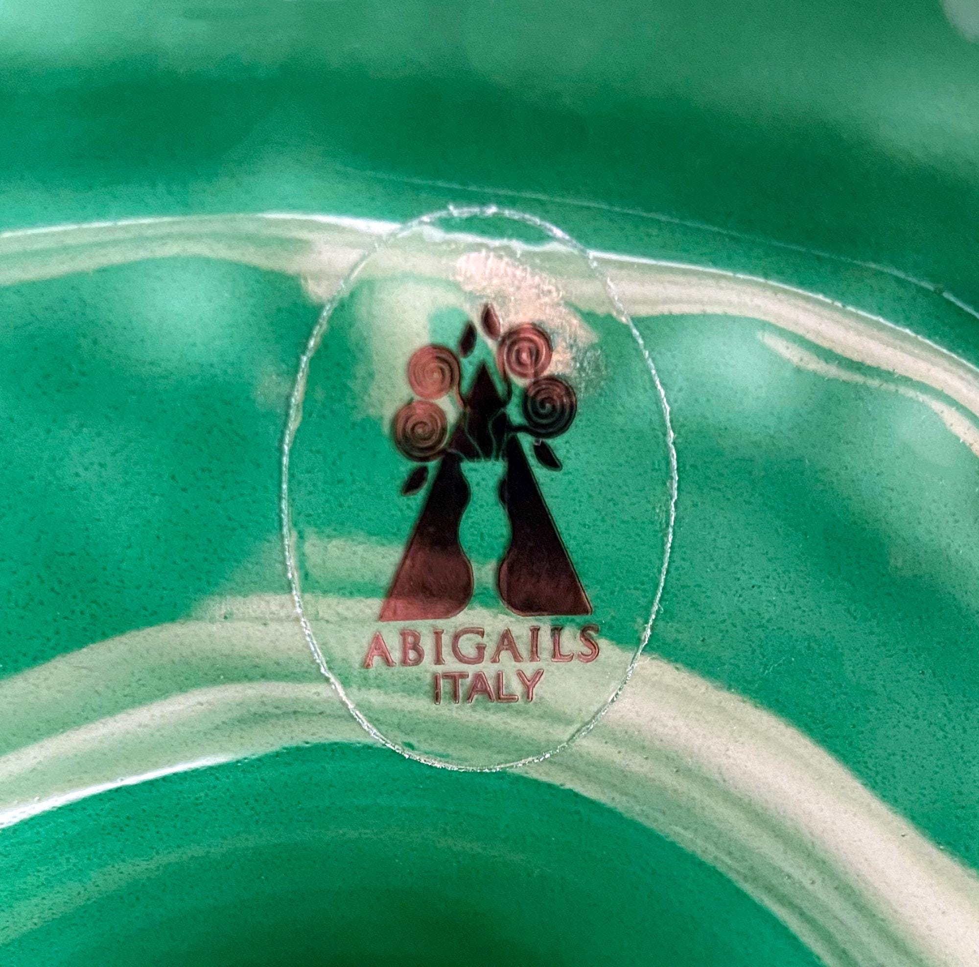 Green Majolica Ceramic Planter with Gold Relief. Abigails Italy. Art Nouveau Flower Fern Jardiniere. Table Centerpiece. Dining Room Decor.