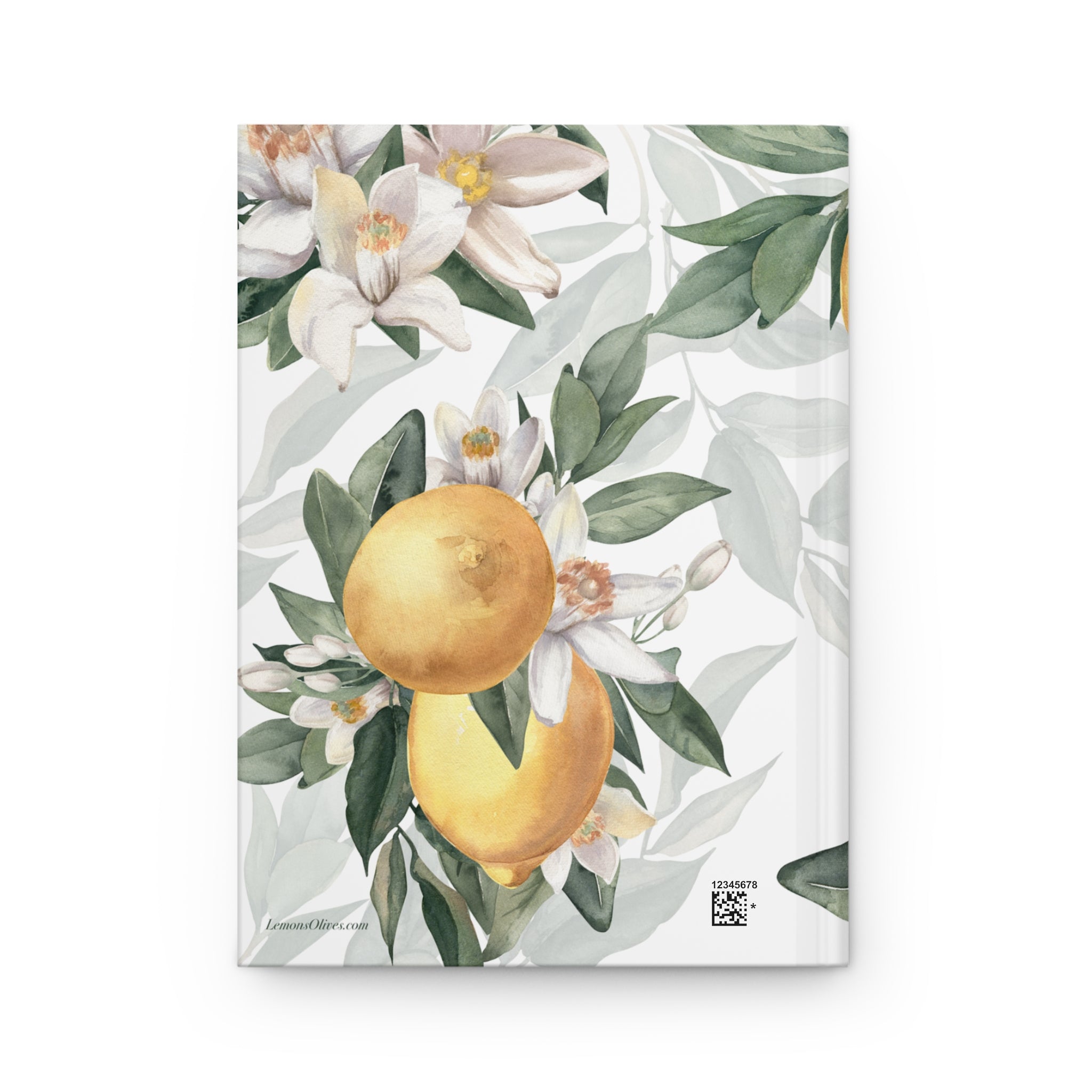 Mediterranean Lemon Blossom Hardcover Journal - Rustic Mediterranean Style