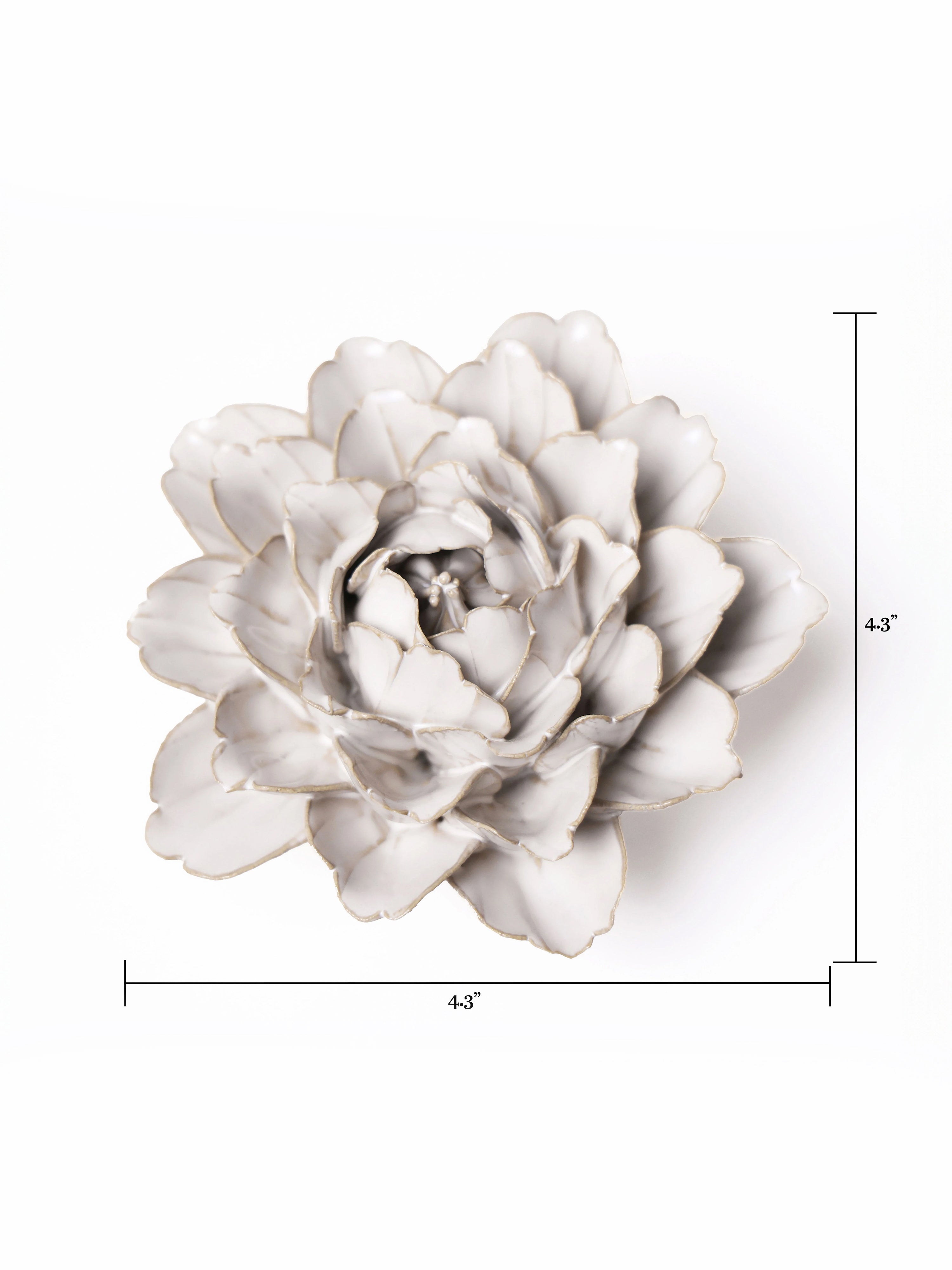 Ceramic Ivory Zinnia - Table Decoration or Wall Hanging
