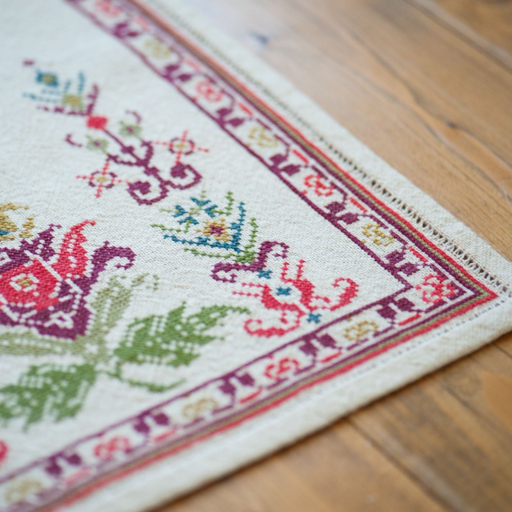 Mediterranean Floral cross stitch folk embroidery kit