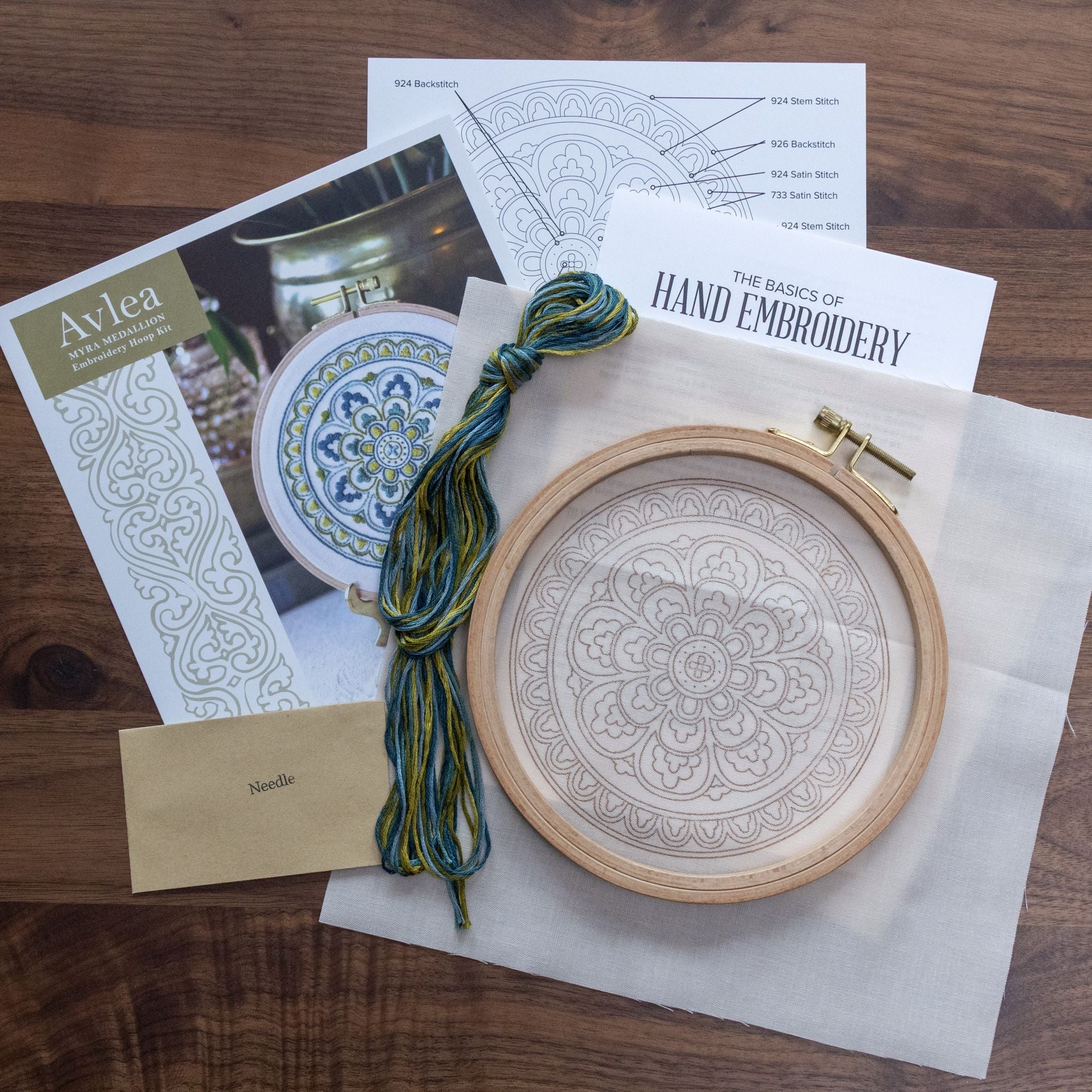 Myra Medallion embroidery hoop kit