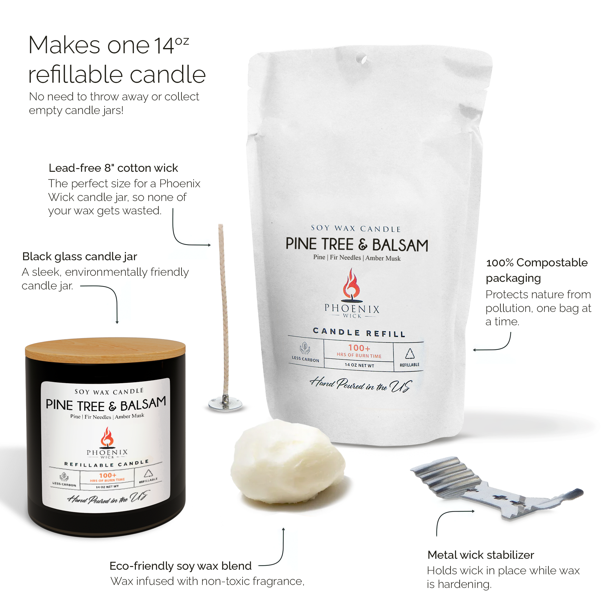 Pine Tree & Balsam - Candle-Making Kit + Jar