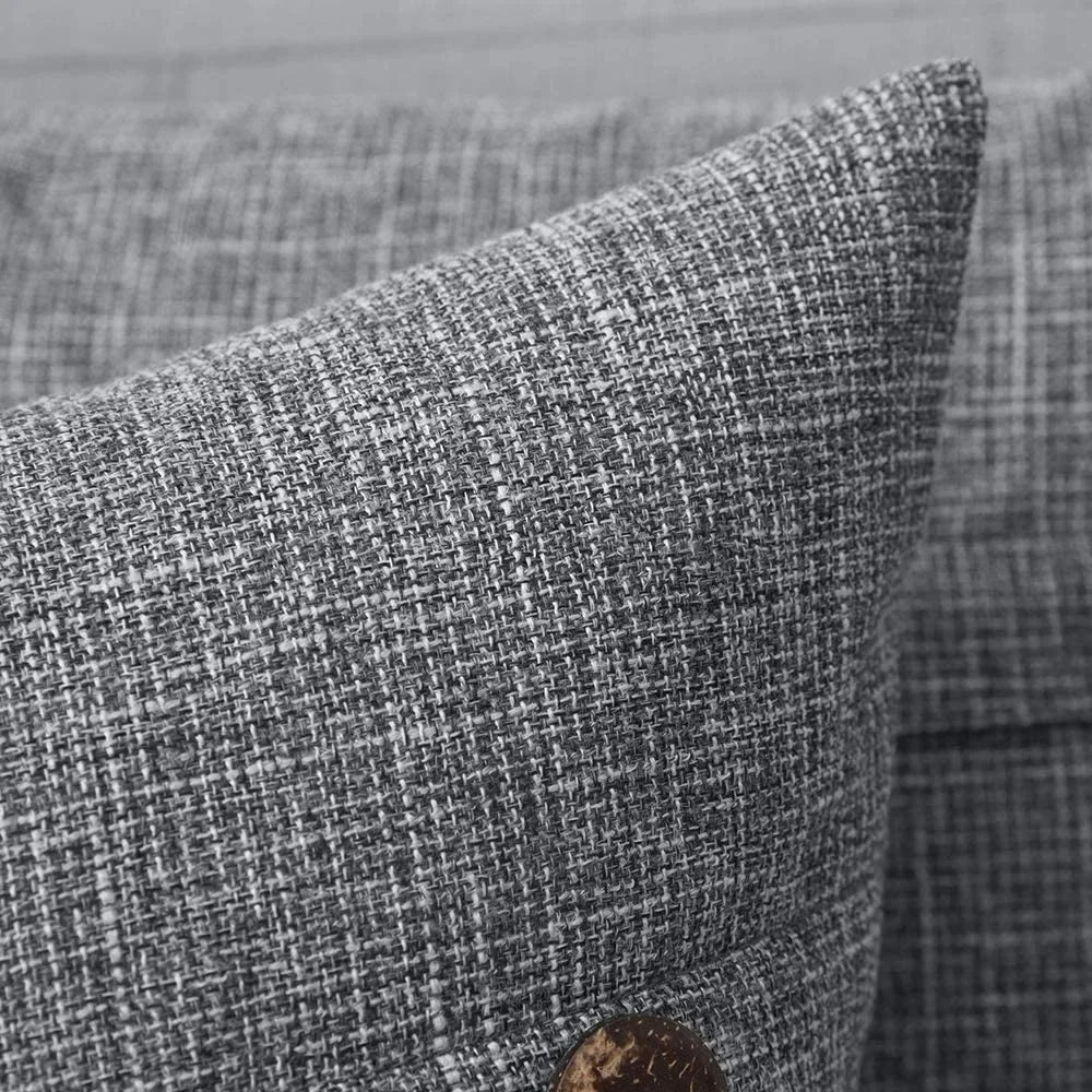 La Spezia Linen Button Pillow Cover Set for Living Room