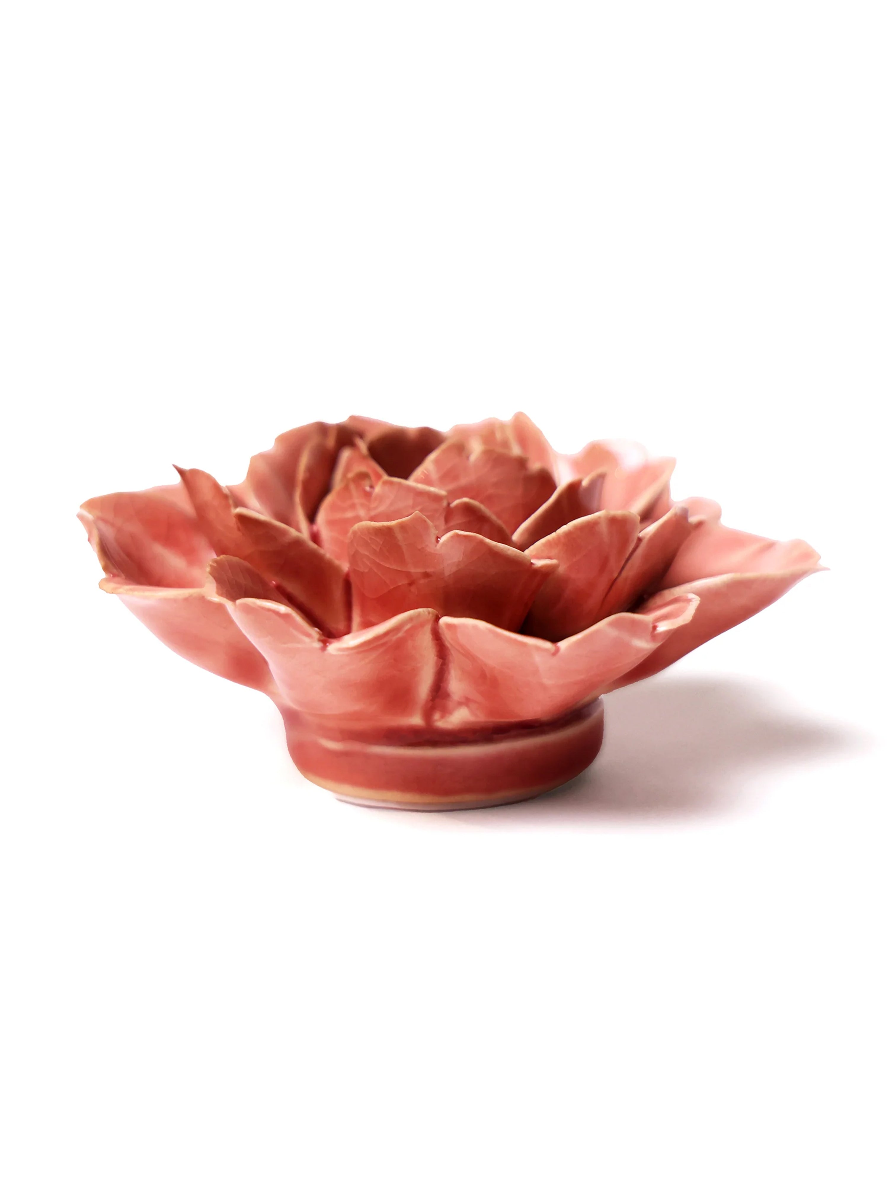 Ceramic Small Pink Rose Flower - Table Decoration or Wall Hanging