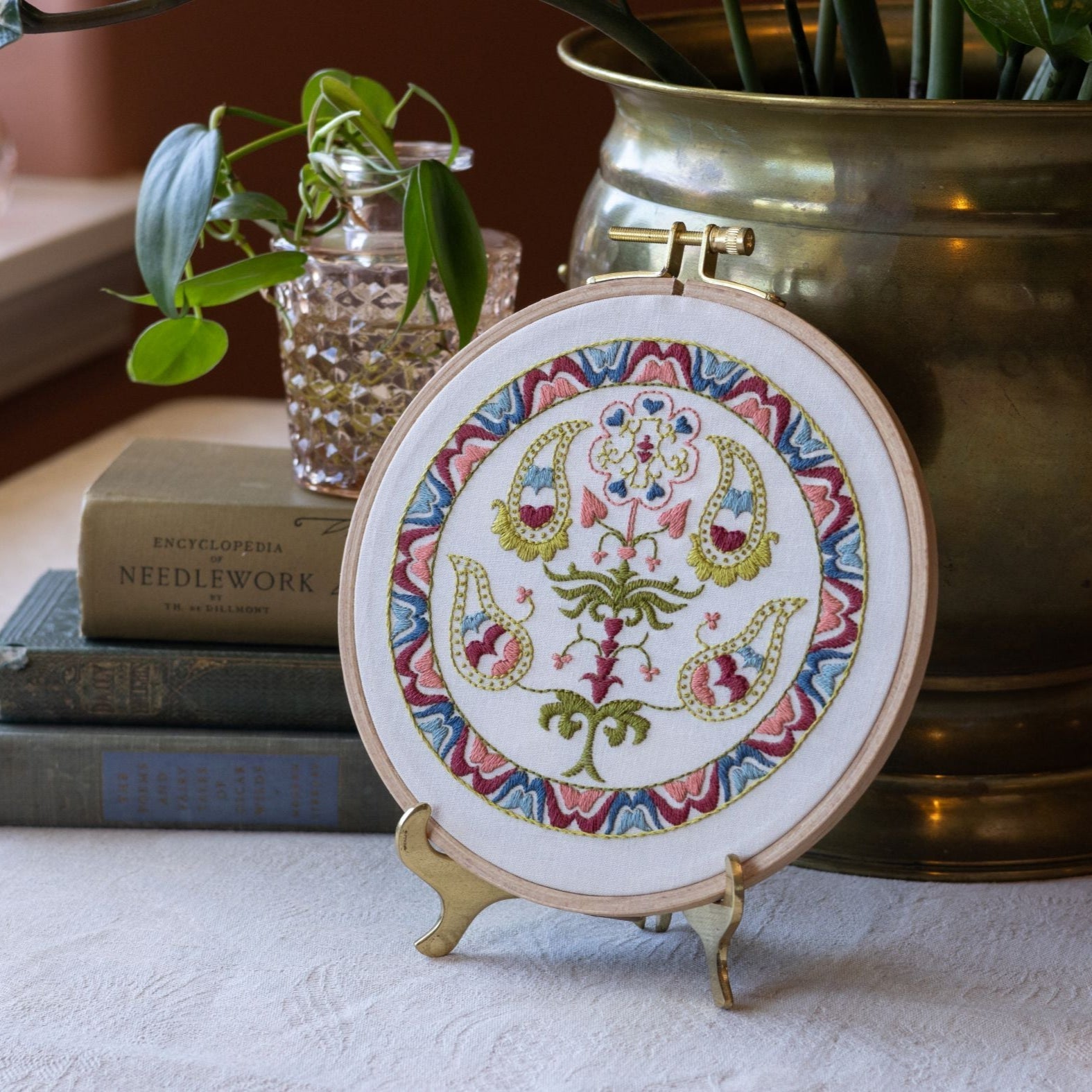 Cypress Tree of Life embroidery hoop kit