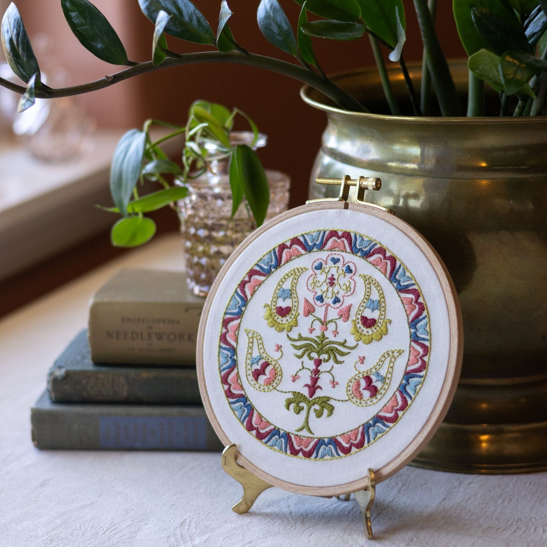 Cypress Tree of Life embroidery hoop kit