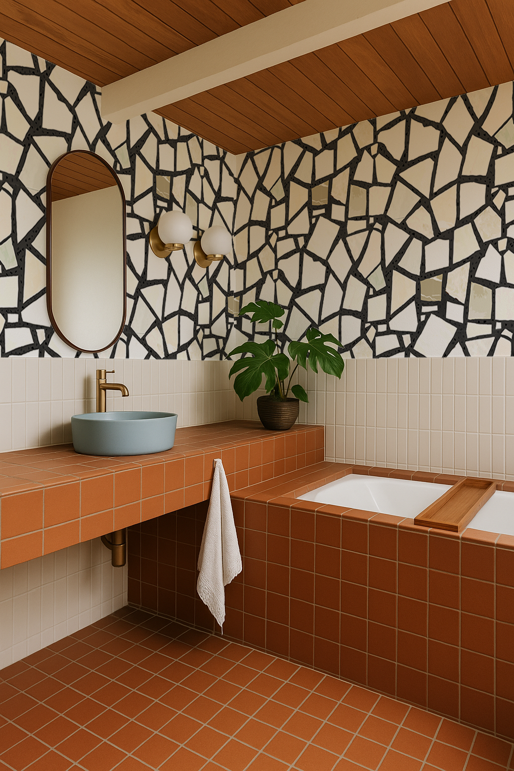Dolce Terrazzo Wallpaper, black and white