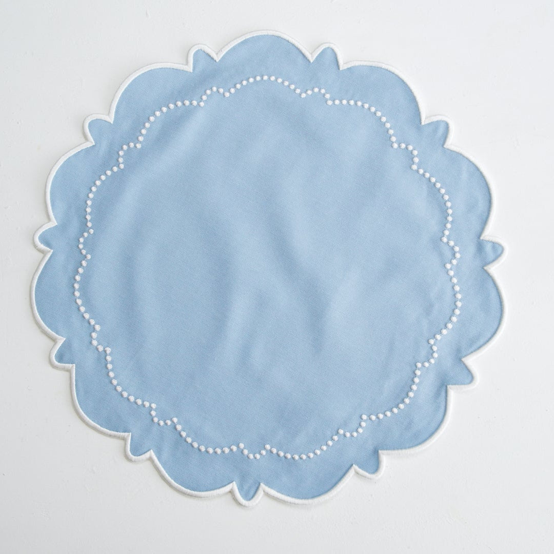 Harmony Blue Round Fabric Placemat