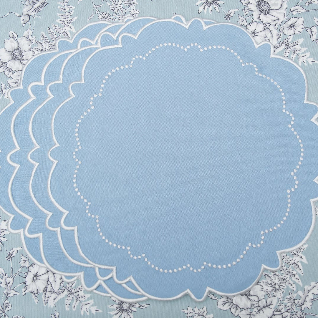 Harmony Blue Round Fabric Placemat