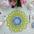 Droplet Green Round  Fabric Placemat