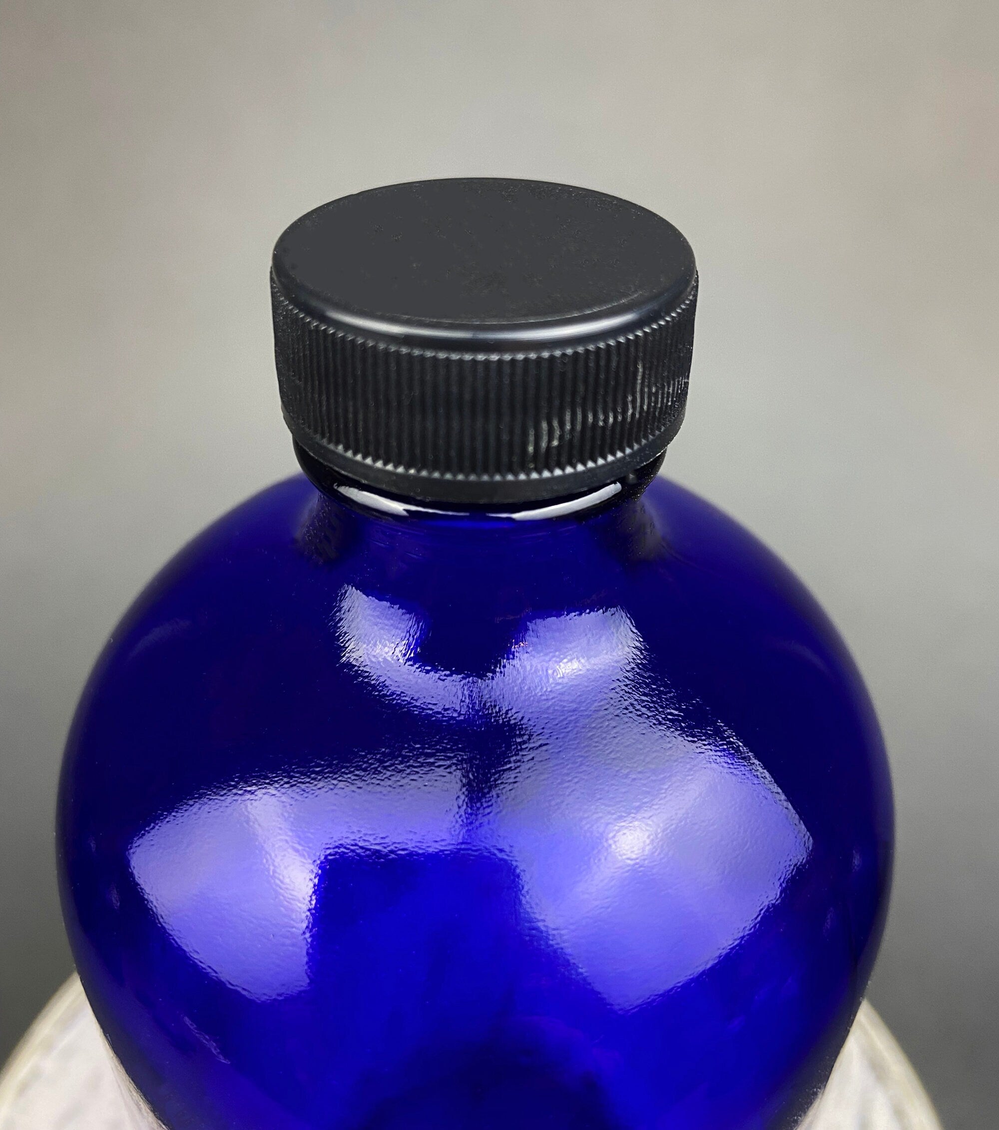 Vintage Glass Apothecary Bottles with Stoppers. Cobalt Blue Collectible Caps For Home, Cafe or Store Display.