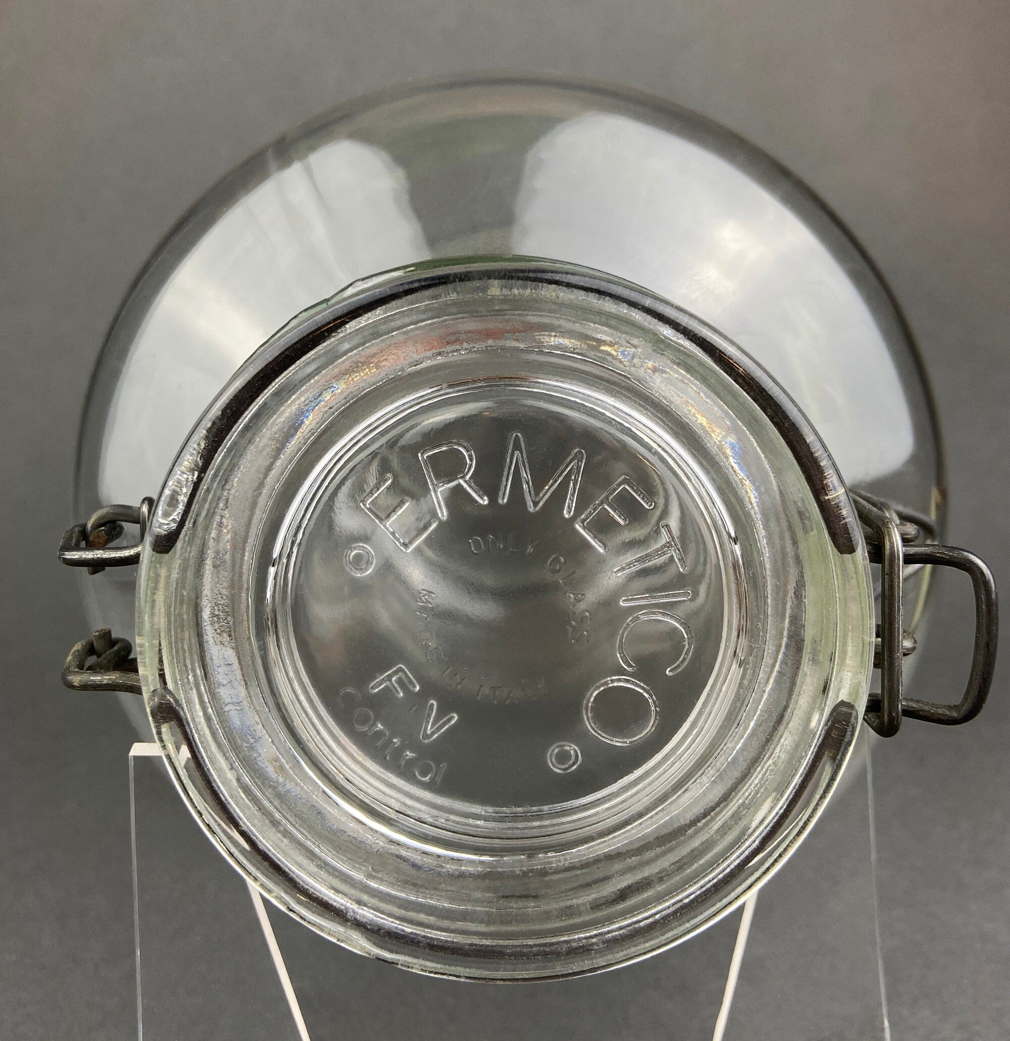 Large Hermetic Jar. Ermettico FV Control. Glass Storage Jar Made in Italy. Gift for Mom. Gift for Chef in the House.