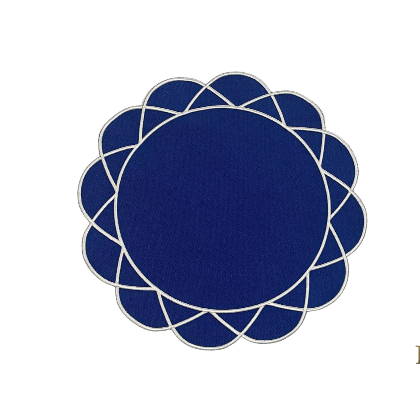 Gather Navy Blue Round Fabric Placemat