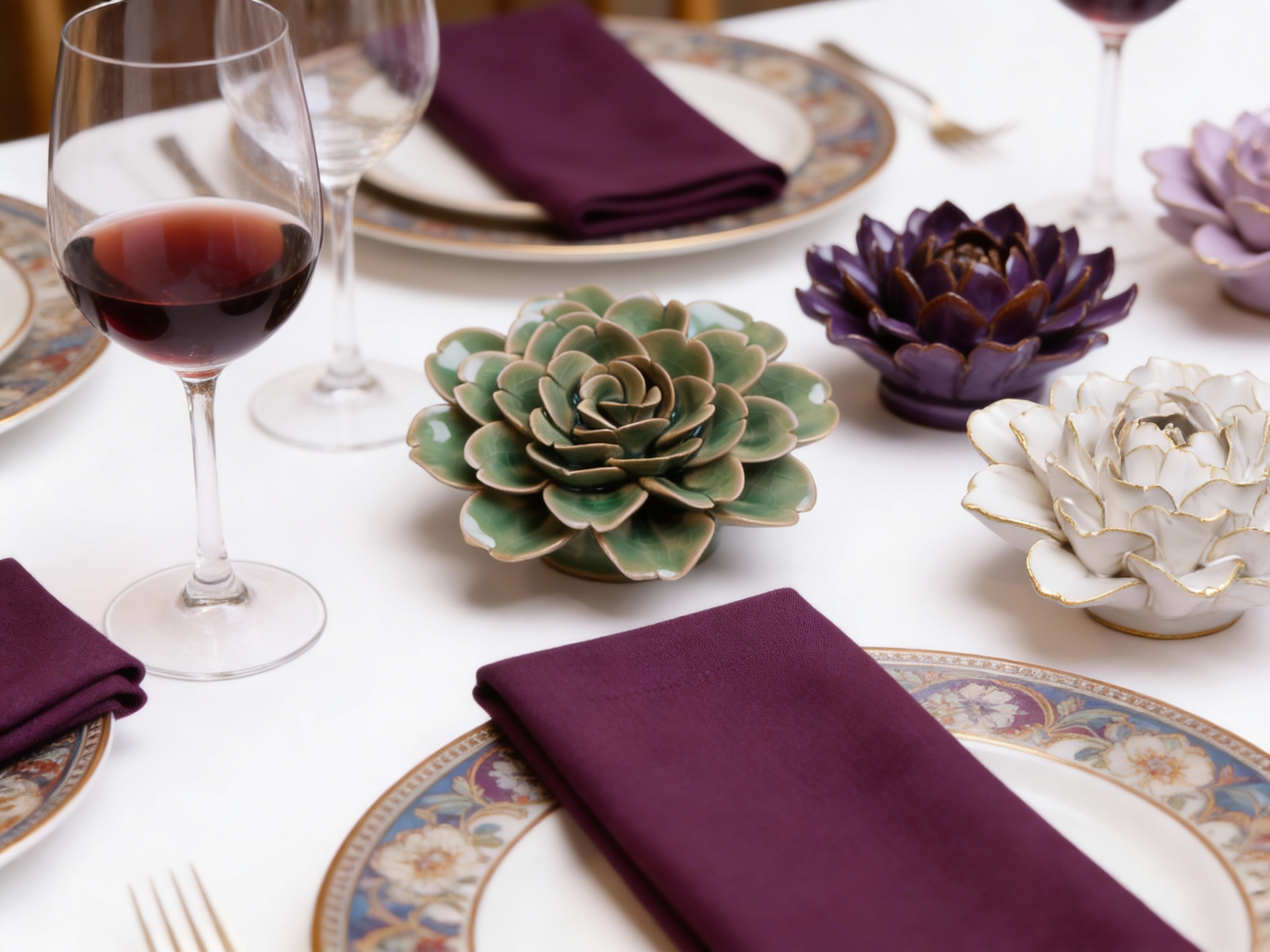 Ceramic Ivory Zinnia - Table Decoration or Wall Hanging