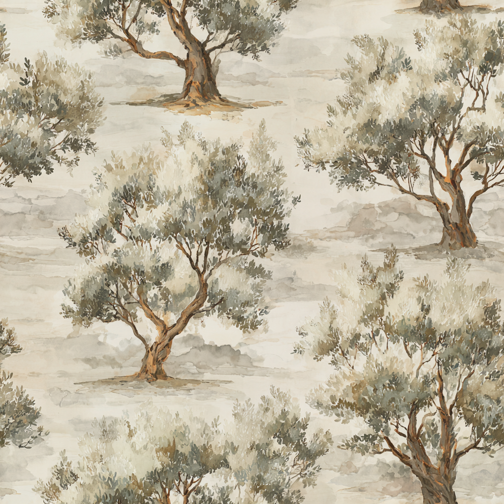 Mediterranean Olive Grove Wallpaper