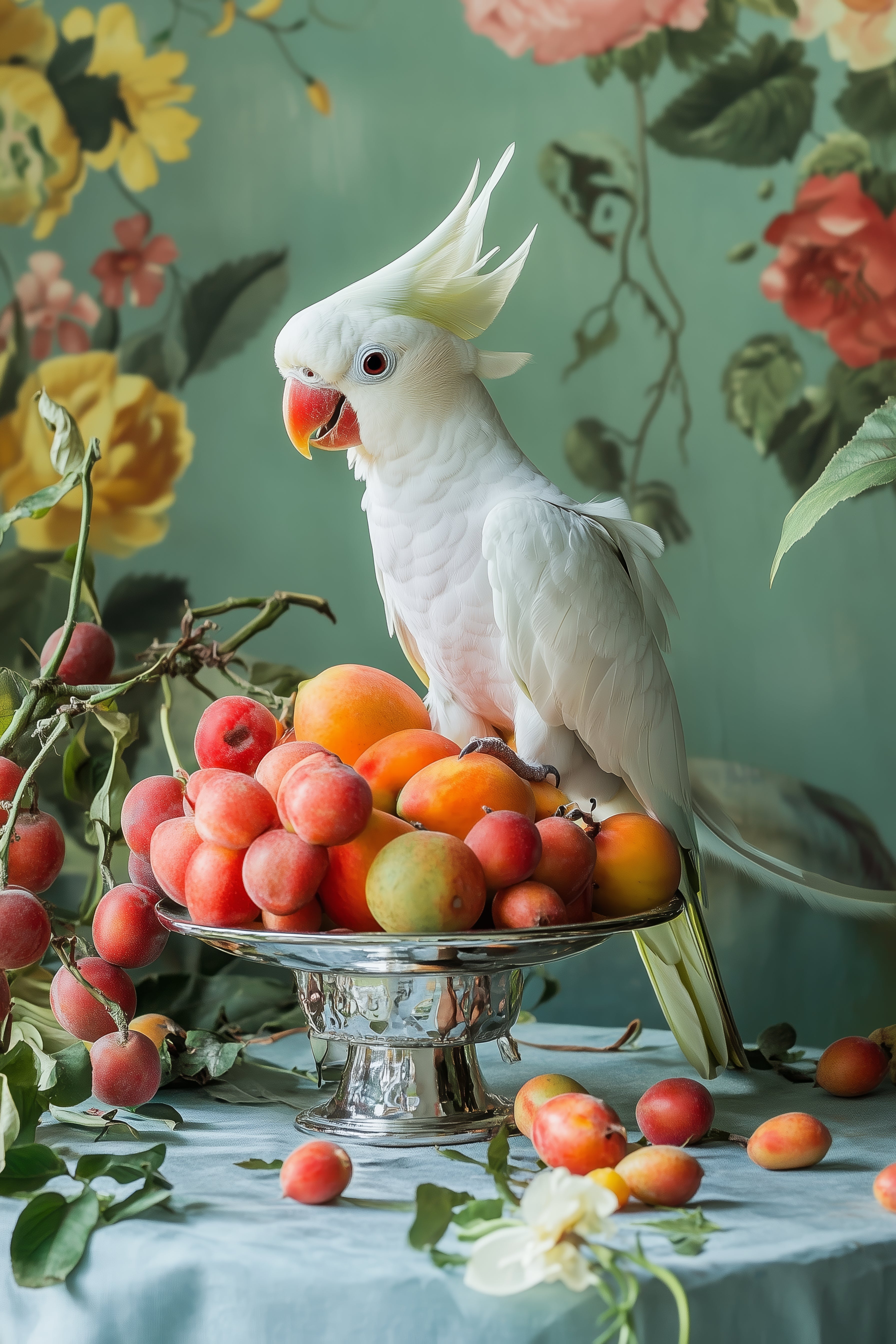 Decorative Silver Fruit Bowl