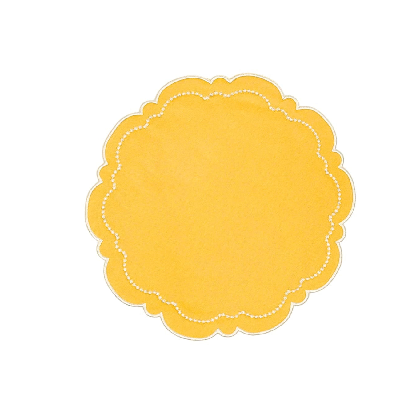 Velora Yellow Round Fabric Placemat