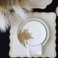 Shimmer Ivory Gold Silver Square Fabric Placemat